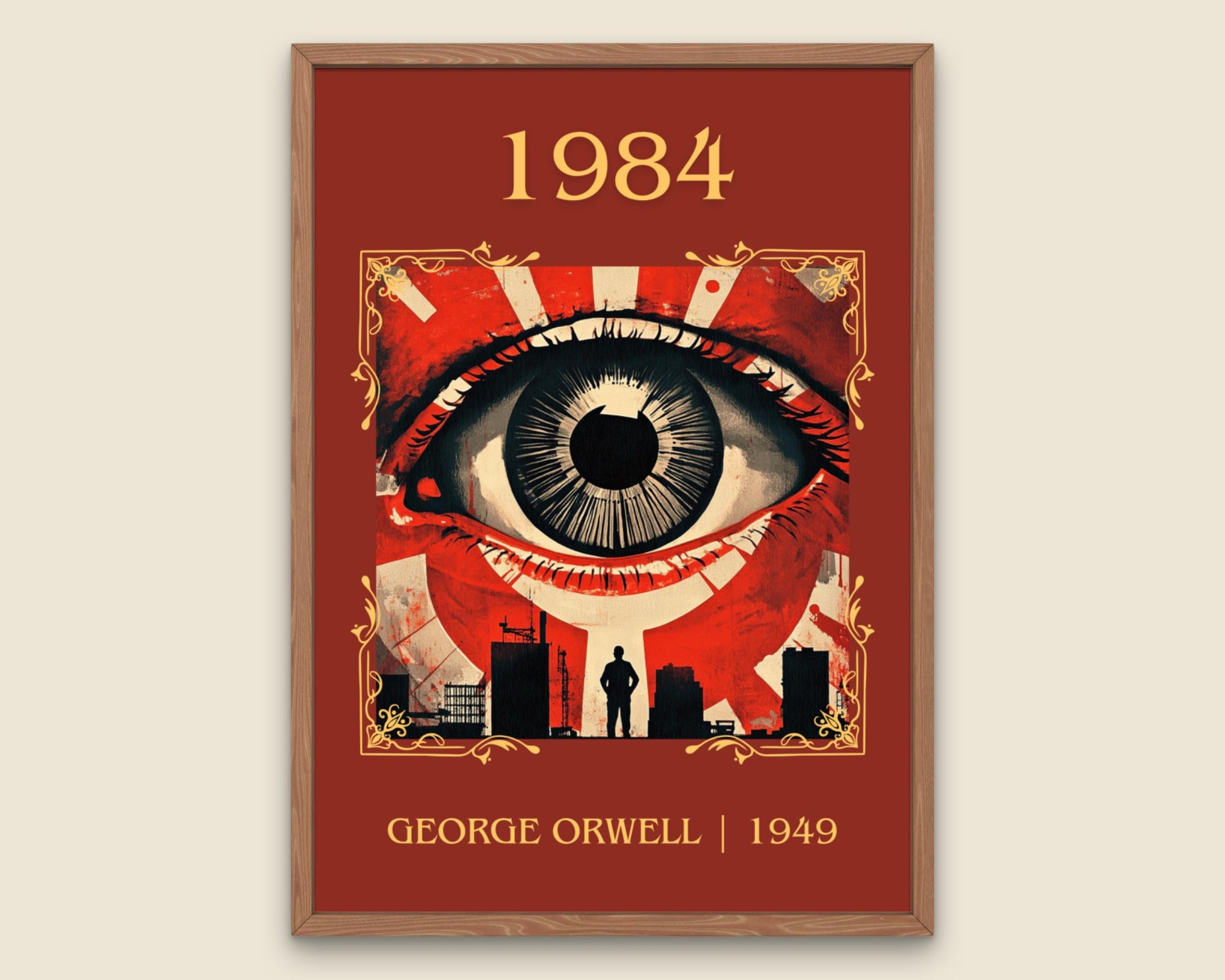 1984 by George Orwell High Quality Poster Print. Fast, Free Delivery Wall Art. Author and Blurb Book/Novel Artwork. Free Custom