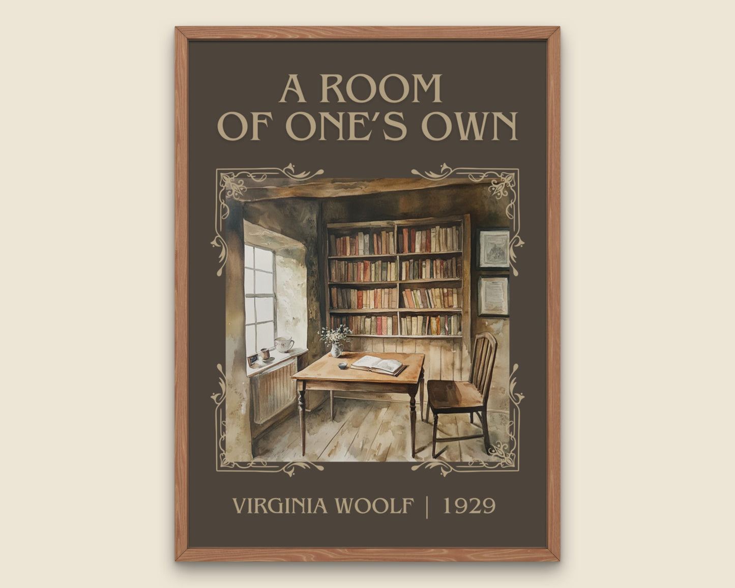 A Room Of One's Own by Virginia Woolf High Quality Poster Print. Free Delivery Wall Art. Author and Blurb Book/Novel Artwork