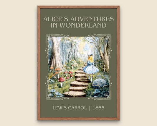 Alices Adventures in Wonderland by Lewis Carroll High Quality Poster.Fast, Free Delivery Wall Art. Author and Blurb Book Artwork