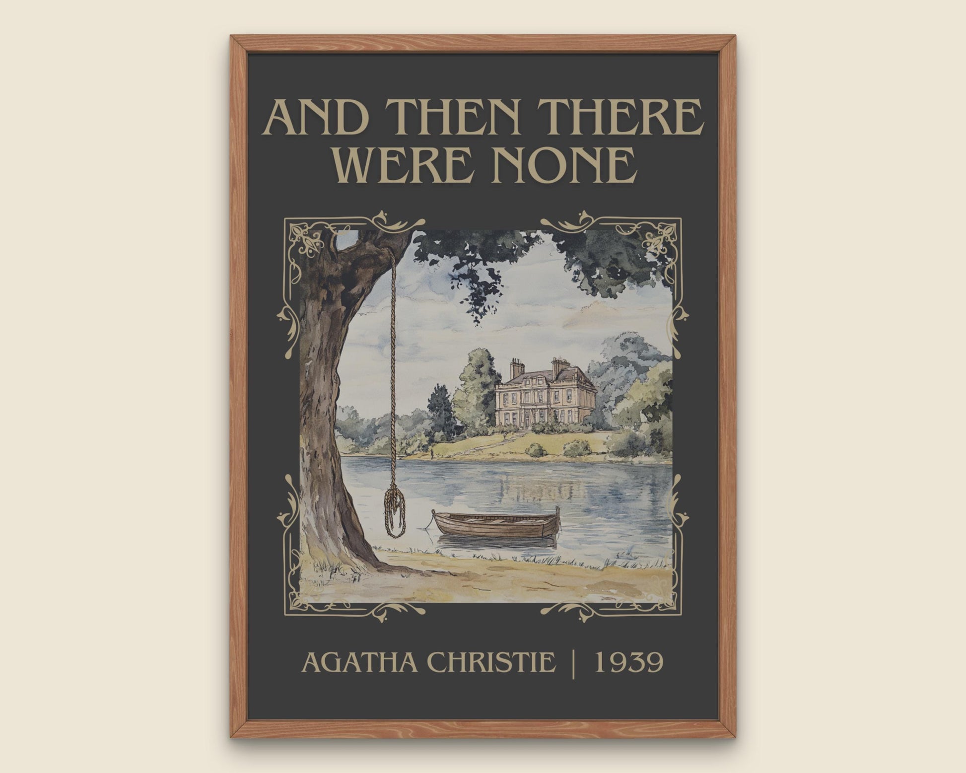 And Then There Were None by Agatha Christie High Quality Poster Print. Free Delivery Wall Art. Author and Blurb Book Artwork