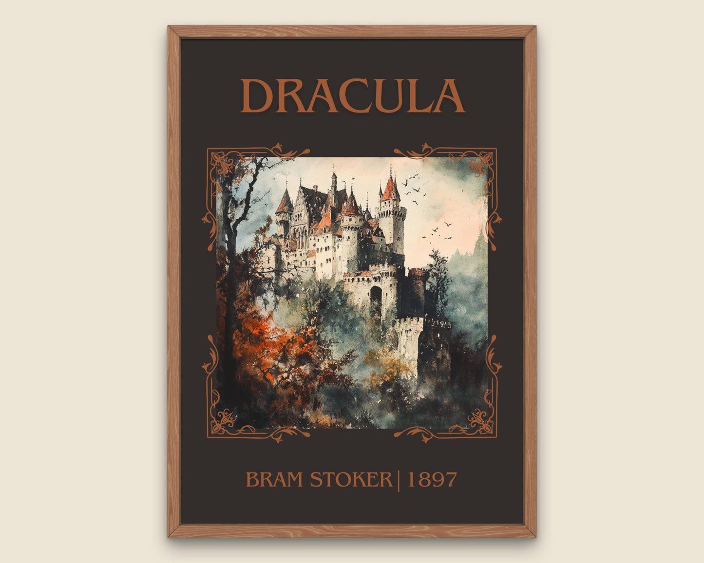 Dracula by Bram Stoker High Quality Poster Print. Fast, Free Delivery Wall Art. Author, Title and Blurb Book/Novel Artwork