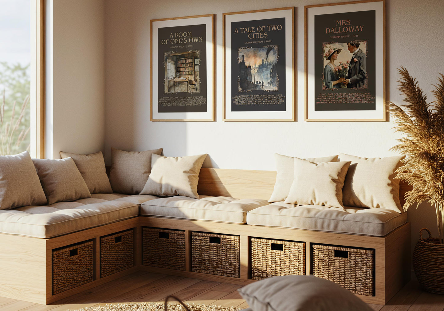 A Room Of One's Own by Virginia Woolf Descriptive, High Quality Poster Print. Free Delivery Wall Art. Author and Blurb Book/Novel Artwork