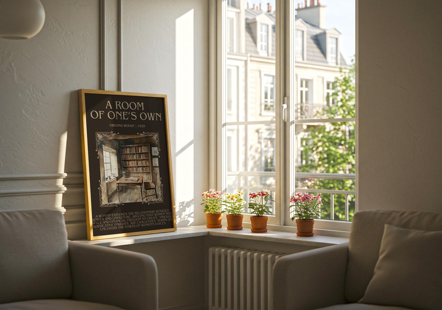 A Room Of One's Own by Virginia Woolf Descriptive, High Quality Poster Print. Free Delivery Wall Art. Author and Blurb Book/Novel Artwork