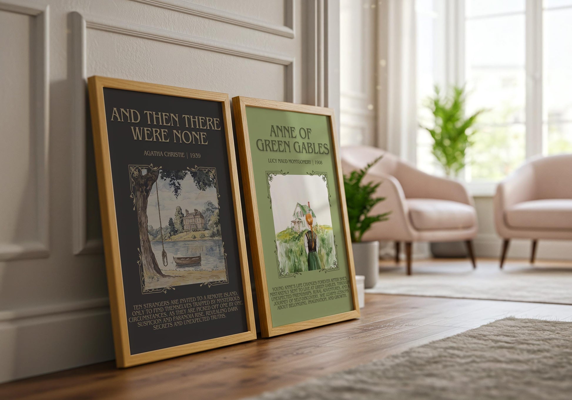 And Then There Were None by Agatha Christie Descriptive, High Quality Poster Print. Free Delivery Wall Art. Author and Blurb Book Artwork