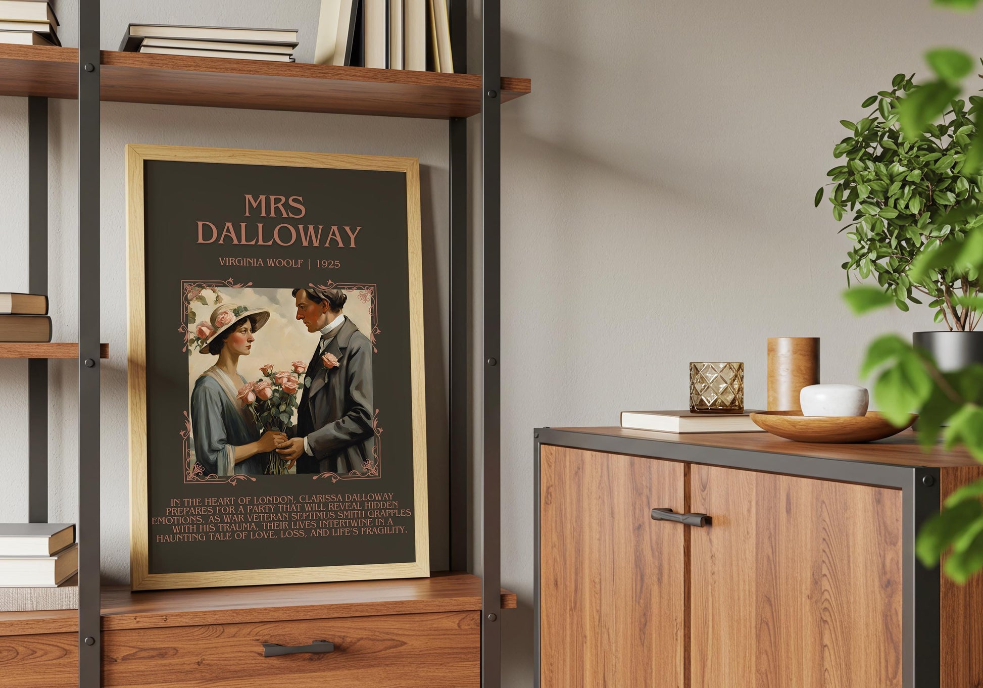 Mrs Dalloway by Virginia Woolf Descriptive, High Quality Poster Print. Fast, Free Delivery Wall Art. Author and Blurb Book/Novel Artwork