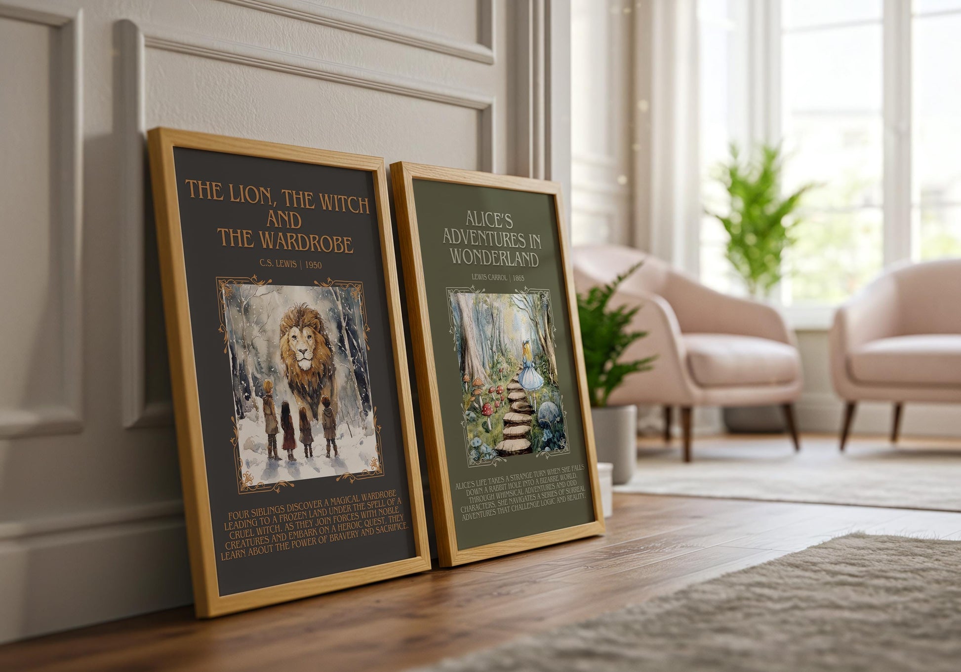 Alices Adventures in Wonderland by Lewis Carroll Descriptive,High Quality Poster.Fast, Free Delivery Wall Art. Author and Blurb Book Artwork