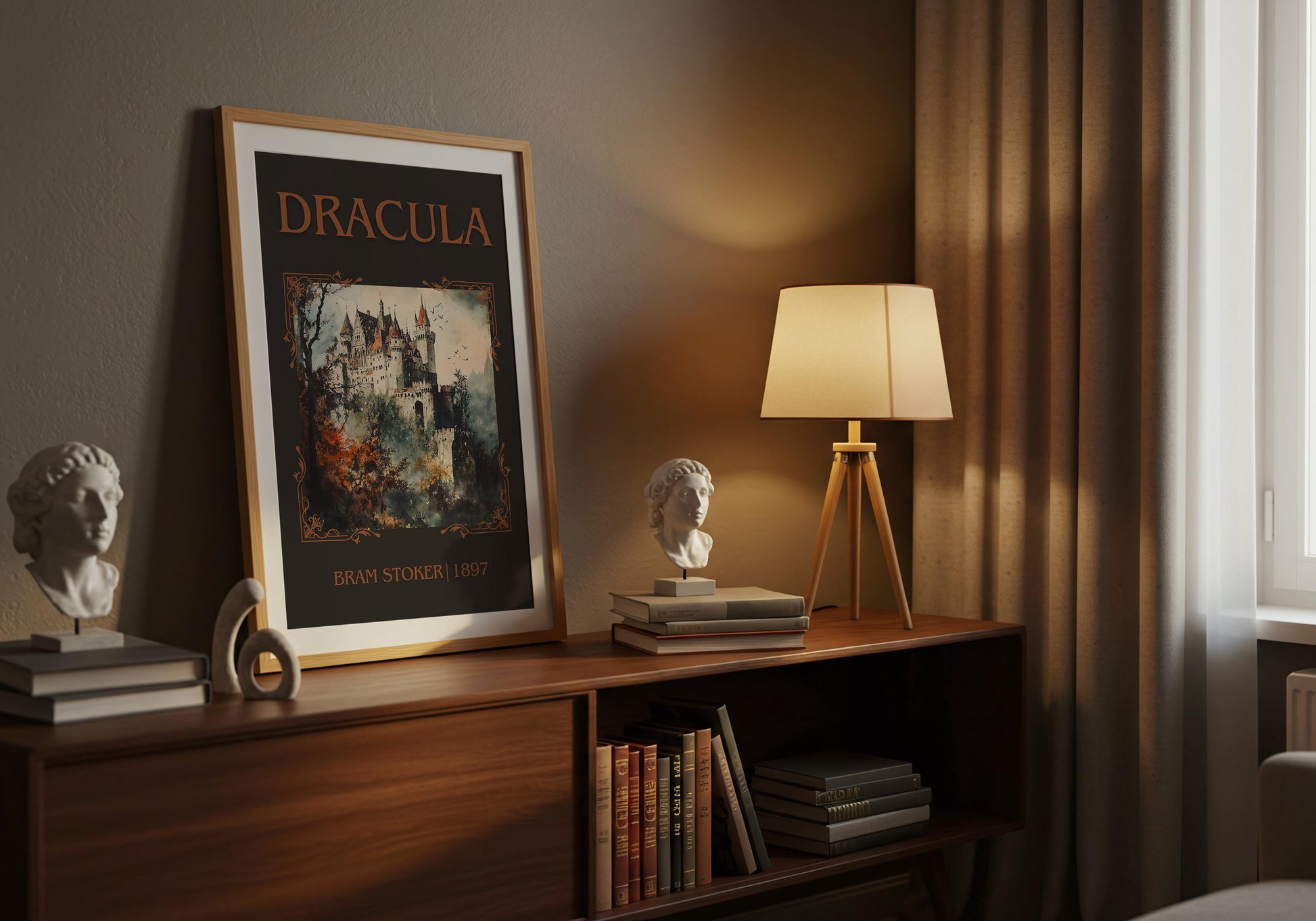 Dracula by Bram Stoker High Quality Poster Print. Fast, Free Delivery Wall Art. Author, Title and Blurb Book/Novel Artwork