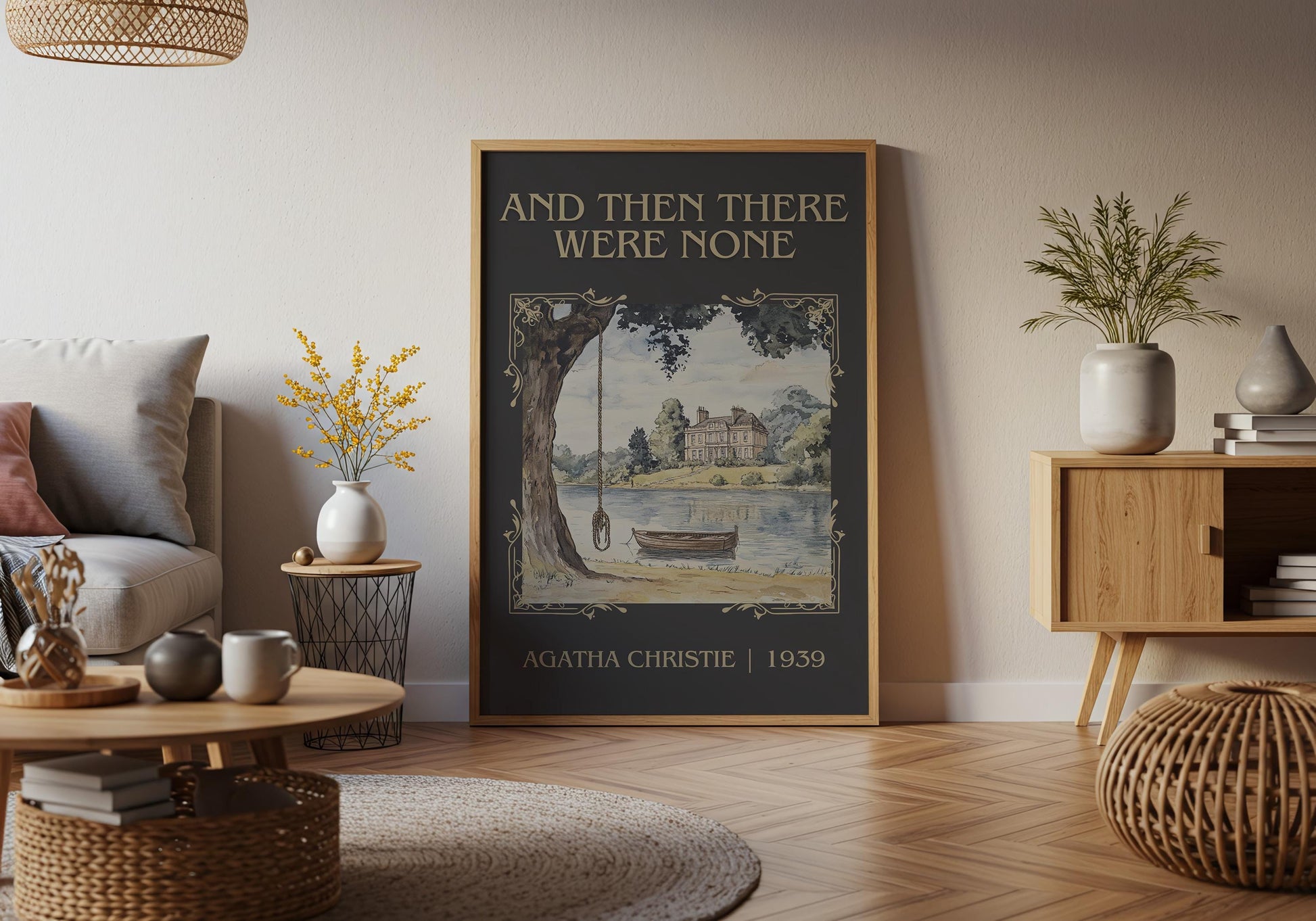 And Then There Were None by Agatha Christie High Quality Poster Print. Free Delivery Wall Art. Author and Blurb Book Artwork