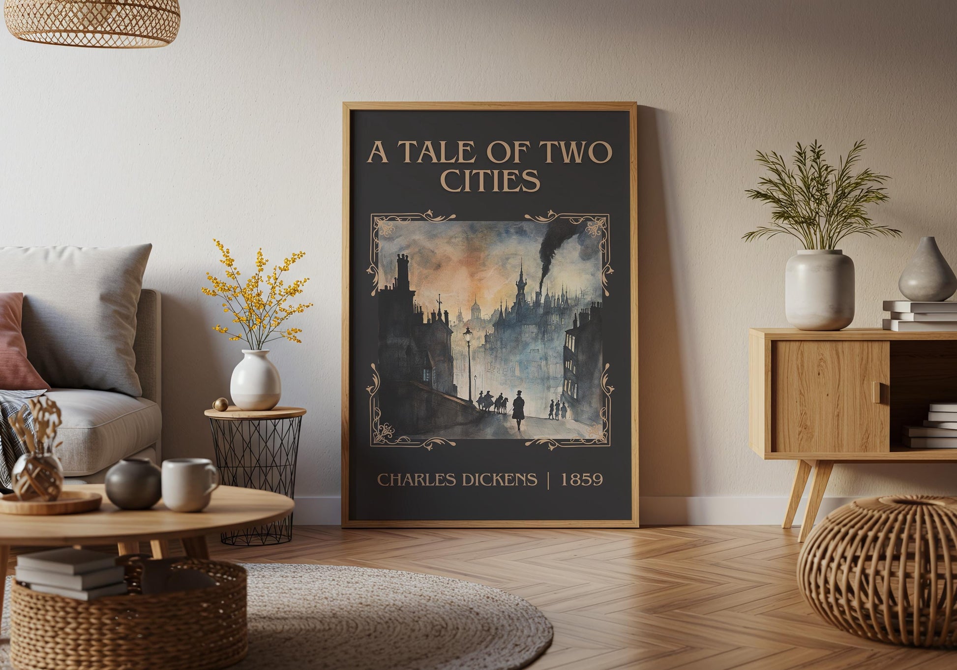 A Tale of Two Cities by Charles Dickens High Quality Poster Print. Fast, Free Delivery Wall Art. Author and Blurb Book Artwork