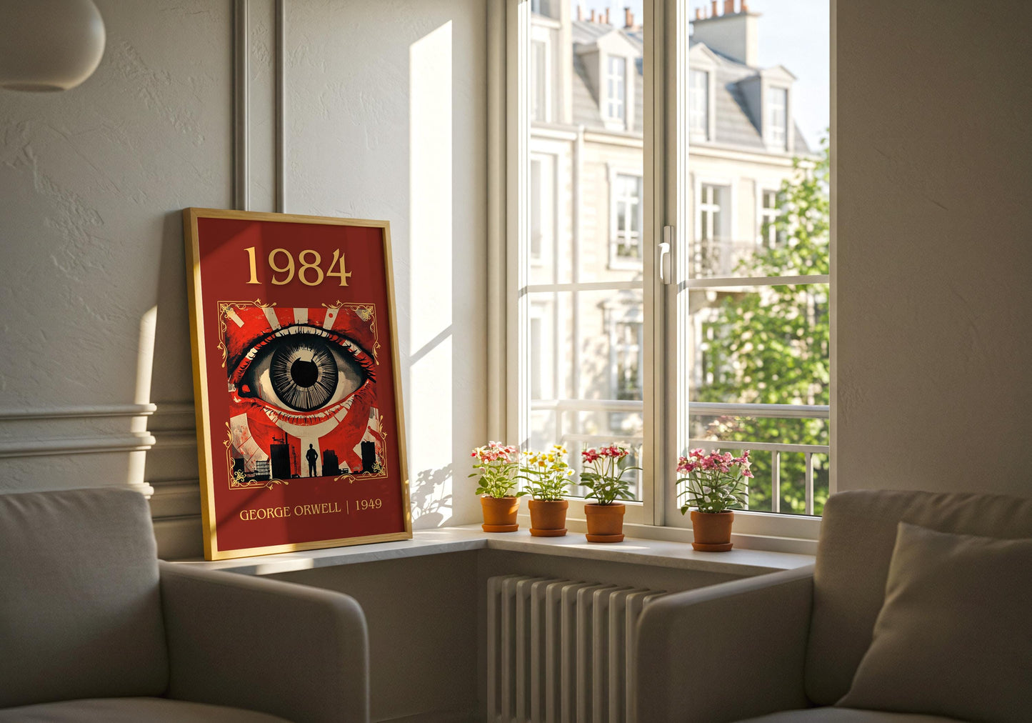 1984 by George Orwell High Quality Poster Print. Fast, Free Delivery Wall Art. Author and Blurb Book/Novel Artwork. Free Custom