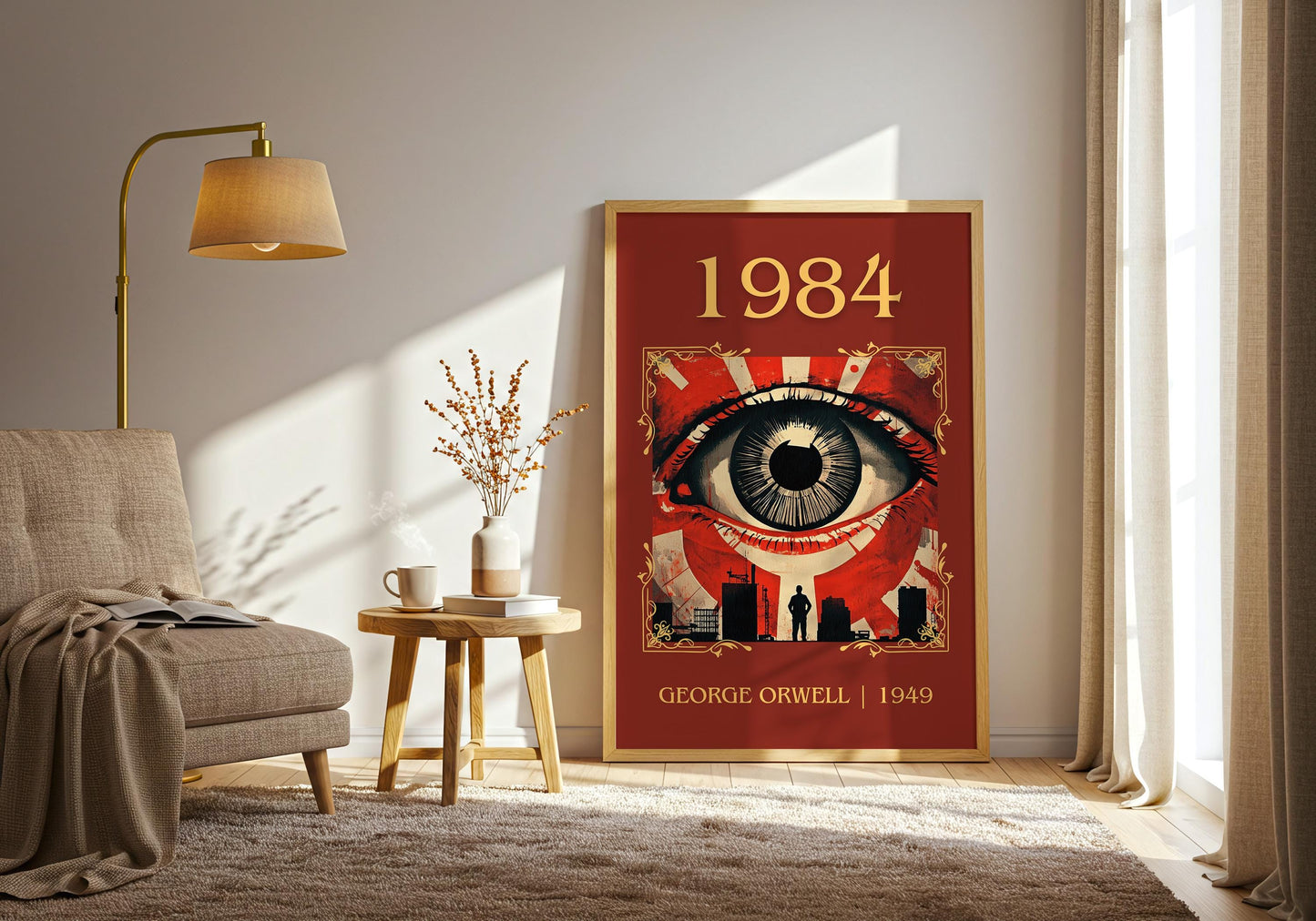 1984 by George Orwell High Quality Poster Print. Fast, Free Delivery Wall Art. Author and Blurb Book/Novel Artwork. Free Custom