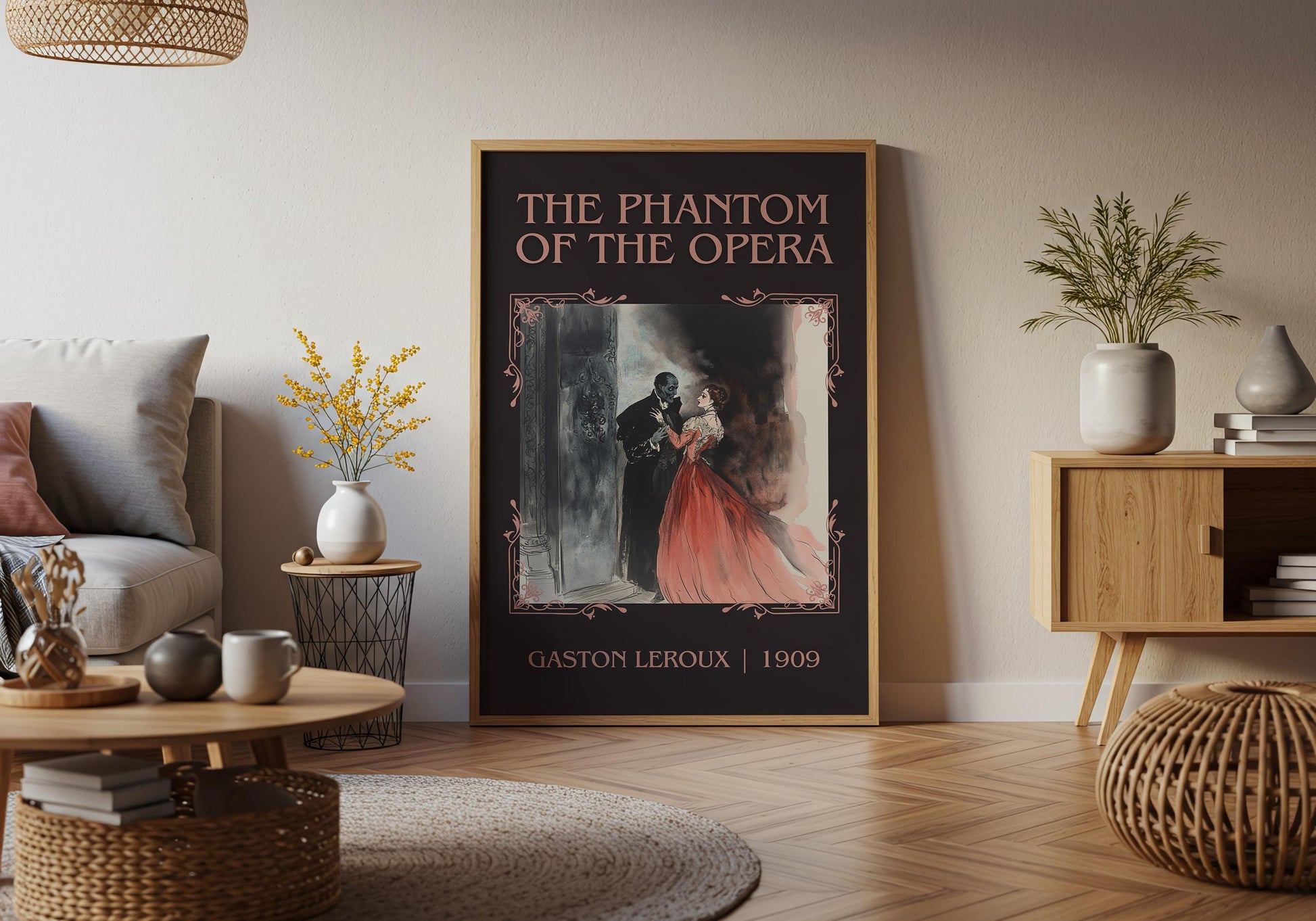 The Phantom Of The Opera by Gaston Leroux High Quality Poster Print. Fast Delivery Wall Art.Title,Author Book/Novel Artwork.Minimalist Clean