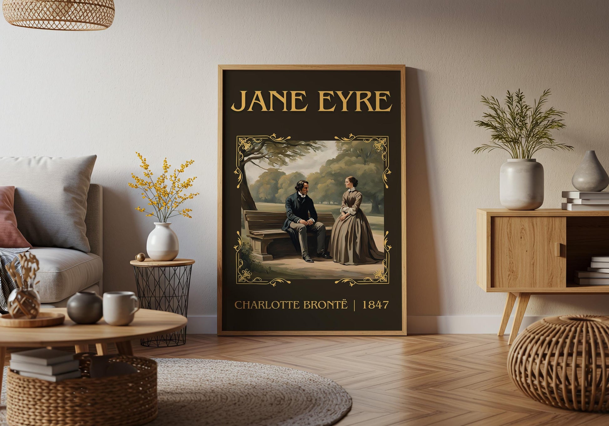 Jane Eyre by Charlotte Bronte High Quality Poster Print. Fast, Free Delivery Wall Art. Author, Title Book/Novel Artwork. Minimalist