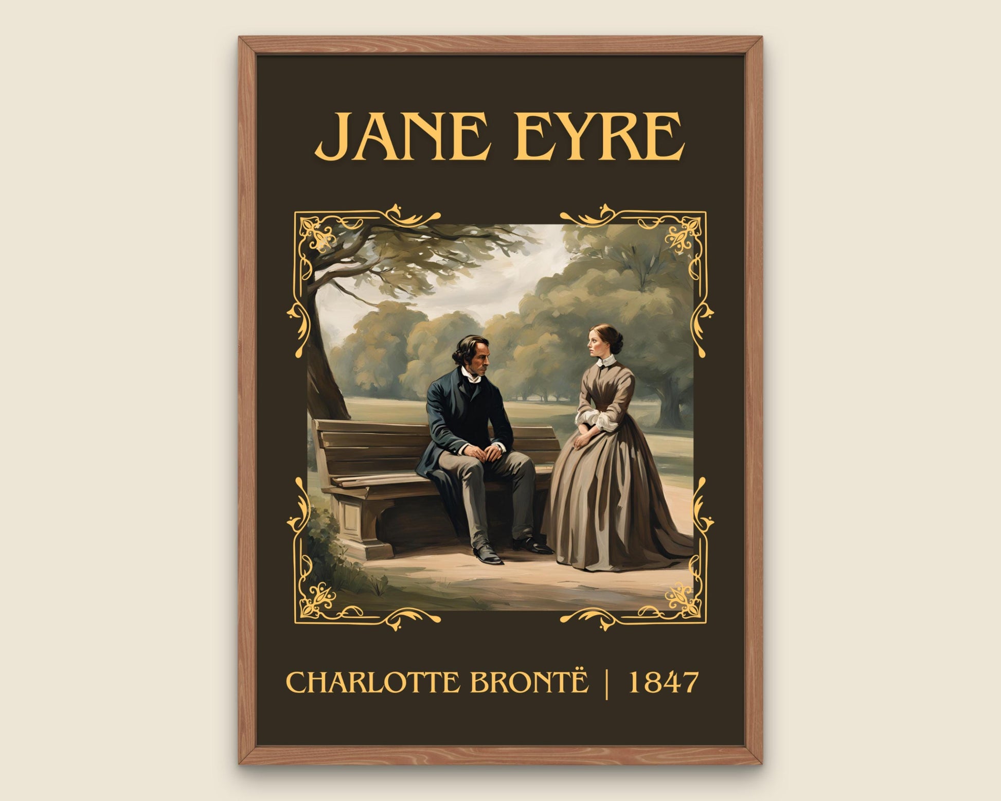Jane Eyre by Charlotte Bronte High Quality Poster Print. Fast, Free Delivery Wall Art. Author, Title Book/Novel Artwork. Minimalist