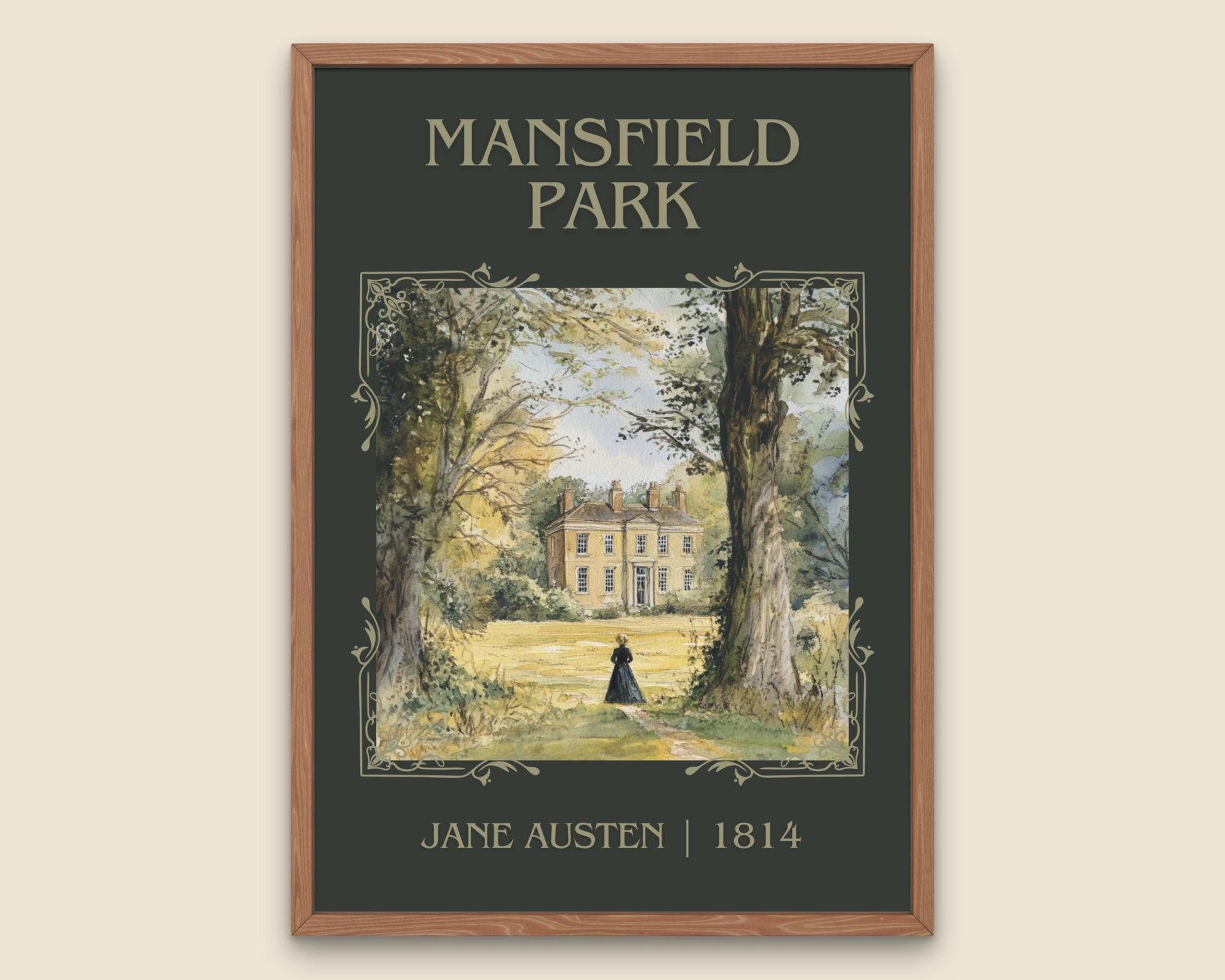 Mansfield Park by Jane Austen High Quality Poster Print. Fast, Free Delivery Wall Art. Author, Title Book/Novel Artwork. Minimalist