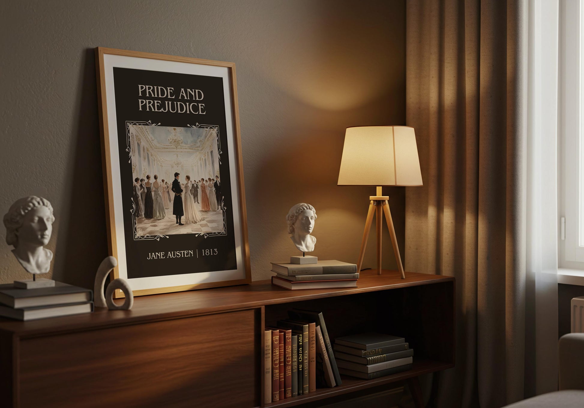 Pride and Prejudice by Jane Austen High Quality Poster Print. Fast, Free Delivery Wall Art. Author, Title Book/Novel Artwork. Minimalist