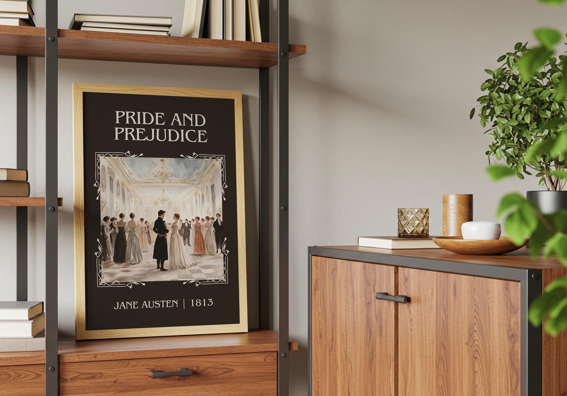 Pride and Prejudice by Jane Austen High Quality Poster Print. Fast, Free Delivery Wall Art. Author, Title Book/Novel Artwork. Minimalist