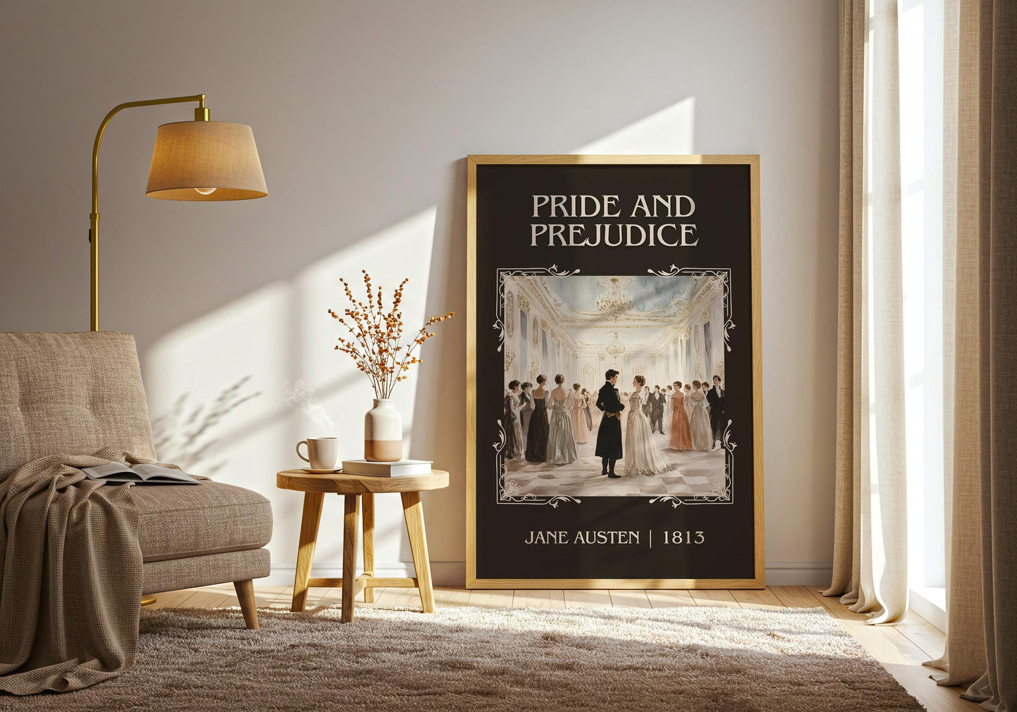 Pride and Prejudice by Jane Austen High Quality Poster Print. Fast, Free Delivery Wall Art. Author, Title Book/Novel Artwork. Minimalist