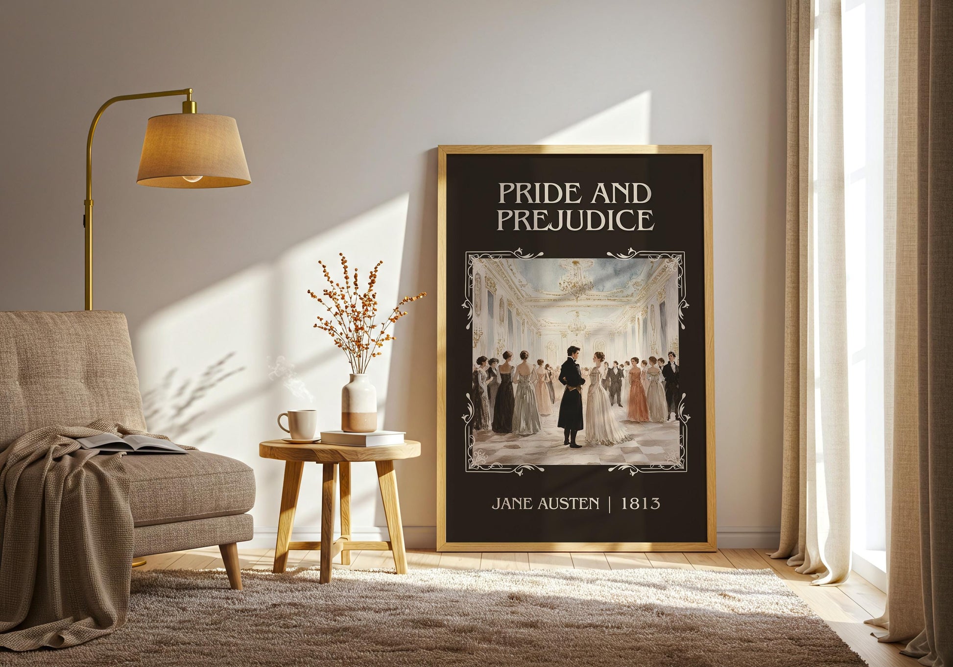 Pride and Prejudice by Jane Austen High Quality Poster Print. Fast, Free Delivery Wall Art. Author, Title Book/Novel Artwork. Minimalist
