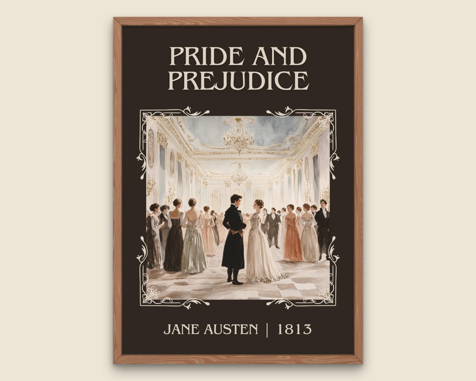 Pride and Prejudice by Jane Austen High Quality Poster Print. Fast, Free Delivery Wall Art. Author, Title Book/Novel Artwork. Minimalist