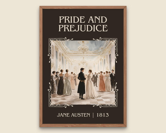 Pride and Prejudice by Jane Austen High Quality Poster Print. Fast, Free Delivery Wall Art. Author, Title Book/Novel Artwork. Minimalist