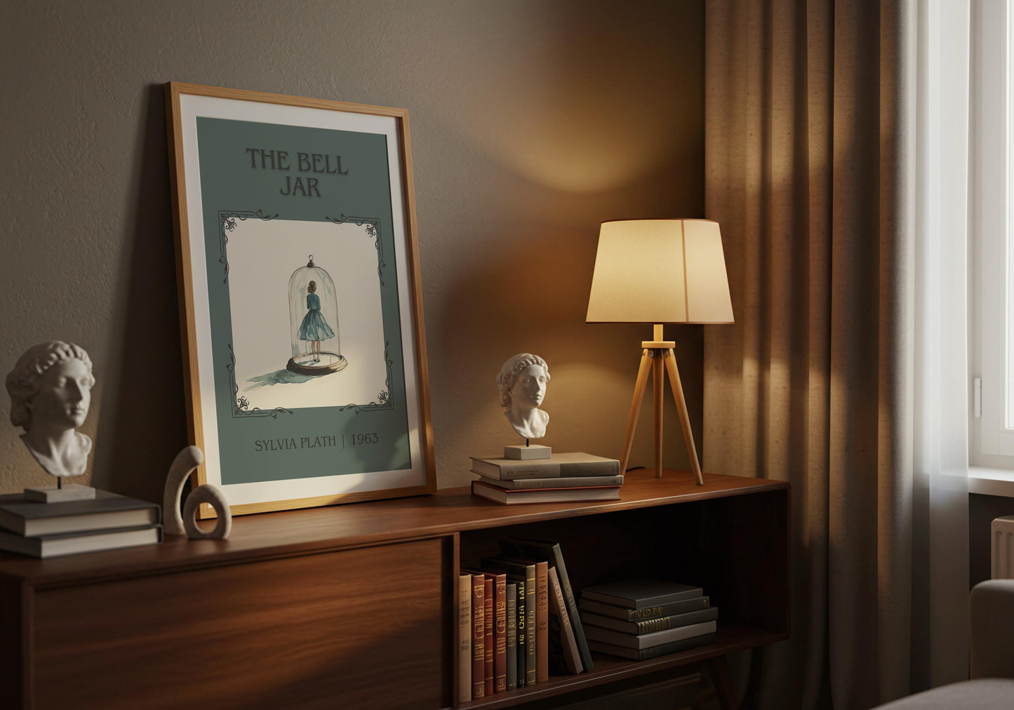 The Bell Jar by Sylvia Plath High Quality Poster Print. Fast, Free Delivery Wall Art. Author, Title Book/Novel Artwork. Minimalist