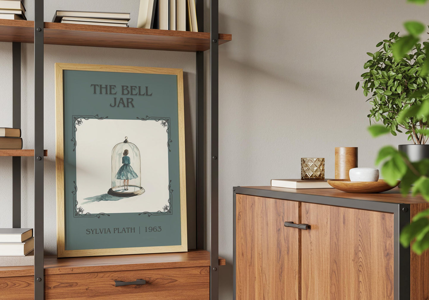 The Bell Jar by Sylvia Plath High Quality Poster Print. Fast, Free Delivery Wall Art. Author, Title Book/Novel Artwork. Minimalist