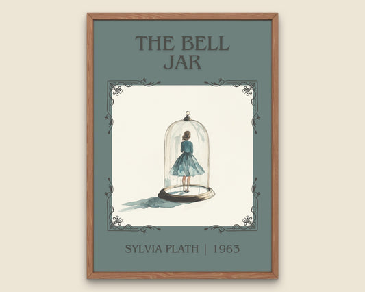 The Bell Jar by Sylvia Plath High Quality Poster Print. Fast, Free Delivery Wall Art. Author, Title Book/Novel Artwork. Minimalist