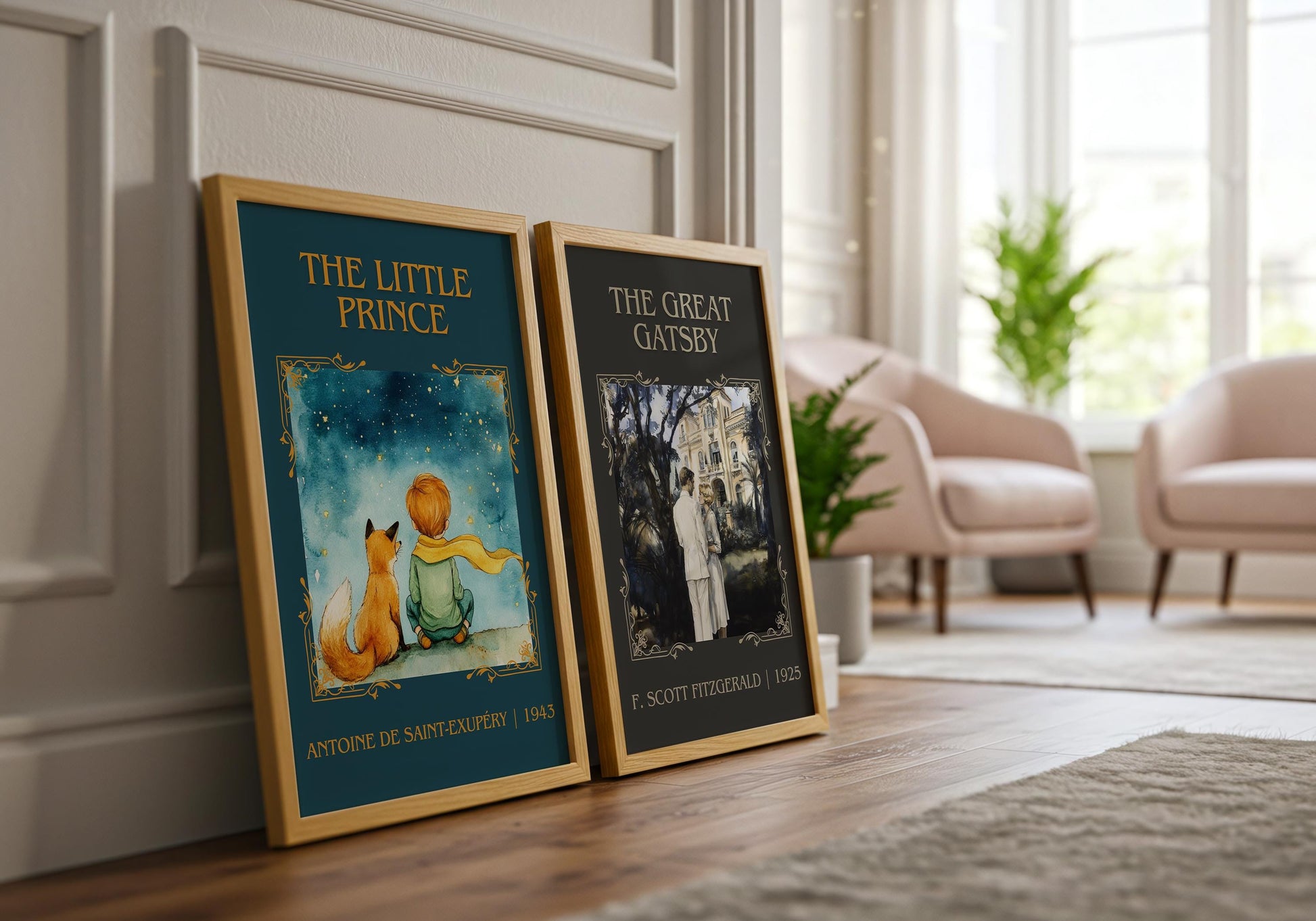 The Great Gatsby by F. Scott Fitzgerald High Quality Poster Print. Fast, Free Delivery Wall Art. Author and Blurb Book Artwork