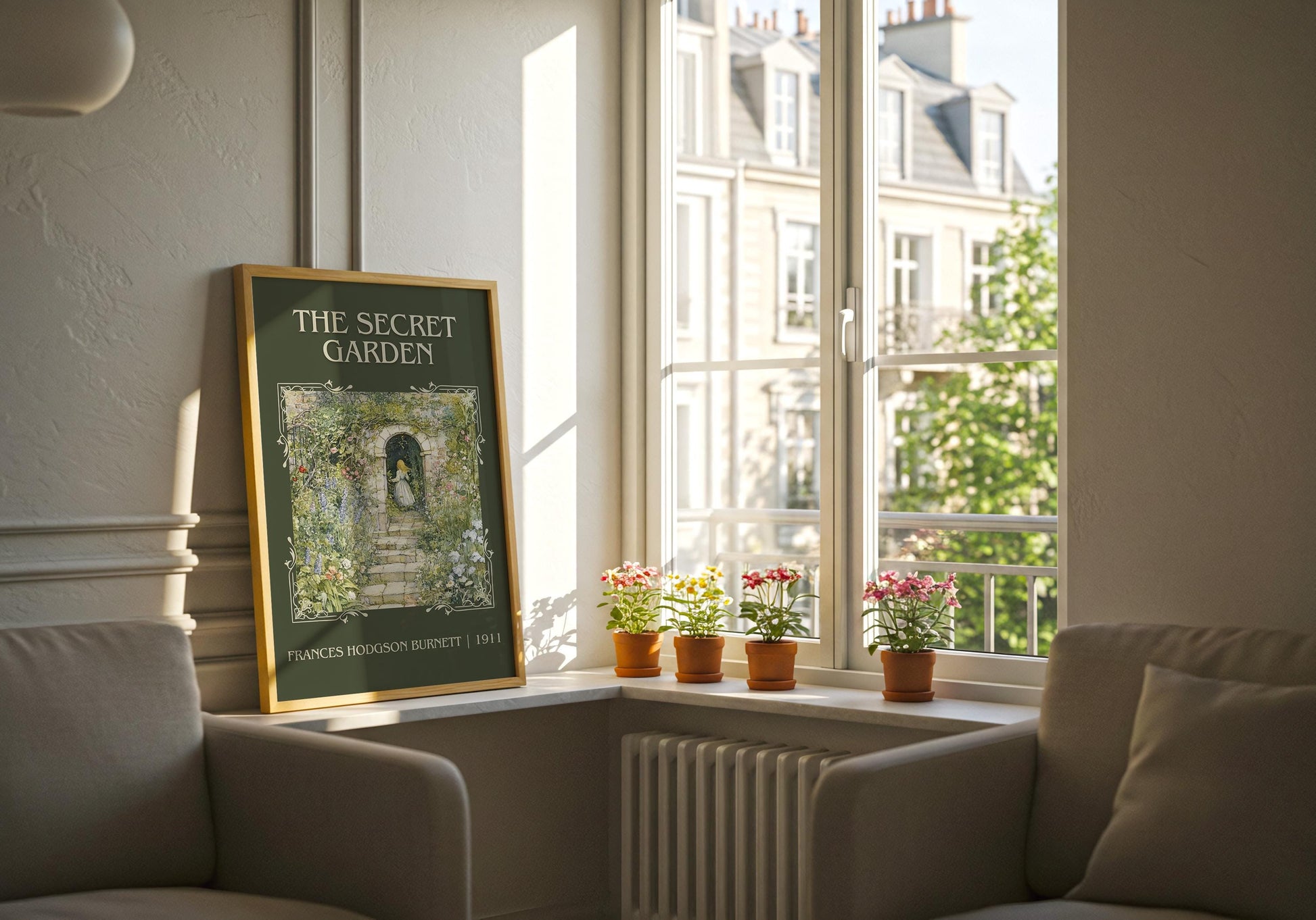 The Secret Garden by Frances Hodgson Burnett High Quality Poster Print. Free Delivery Wall Art. Author and Blurb Book/Novel Minimalist Art