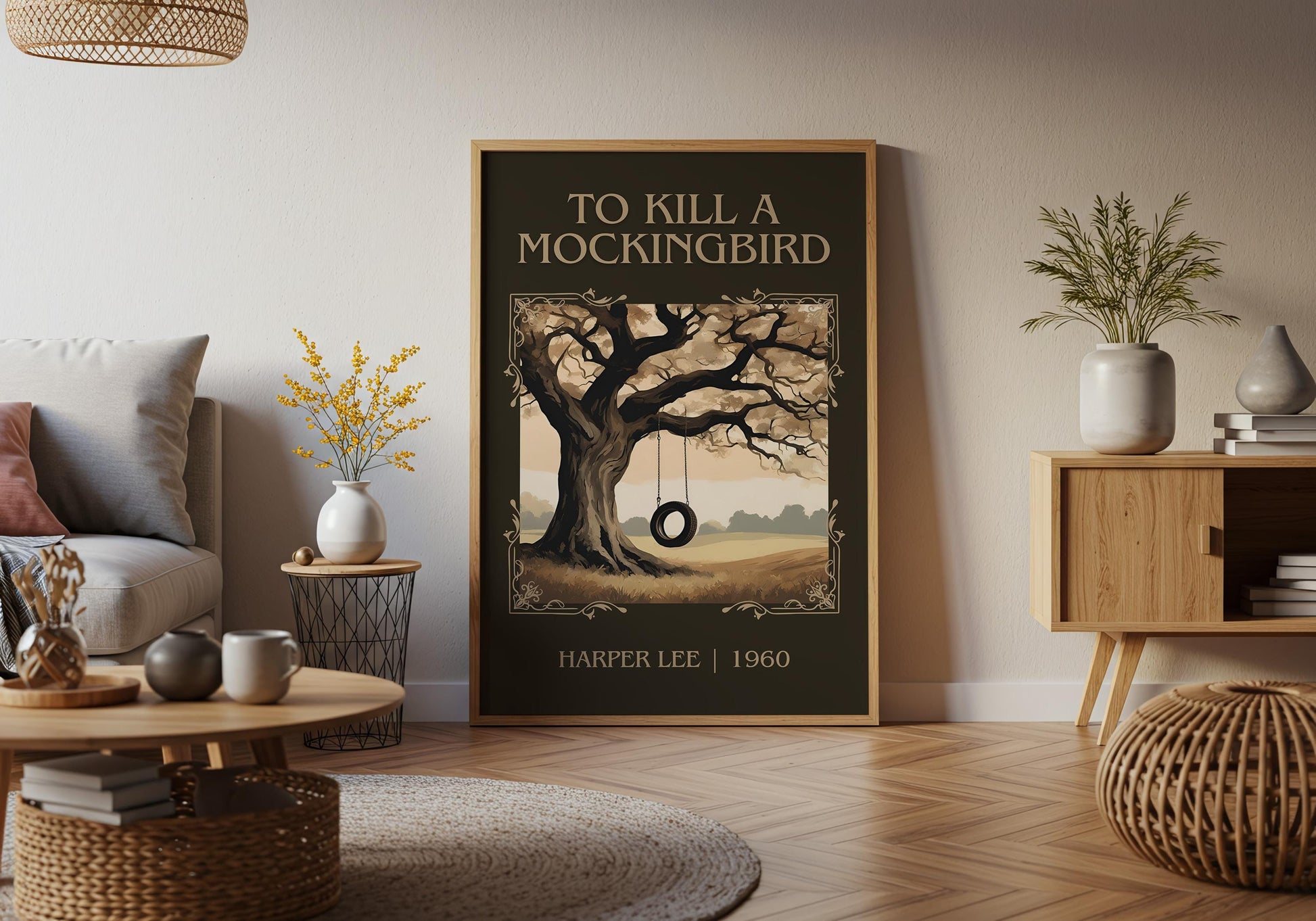 To Kill A Mockingbird by Harper Lee High Quality Poster Print. Free Delivery Wall Art. Author&Title Graphic Book/Novel Minimalist Home Art