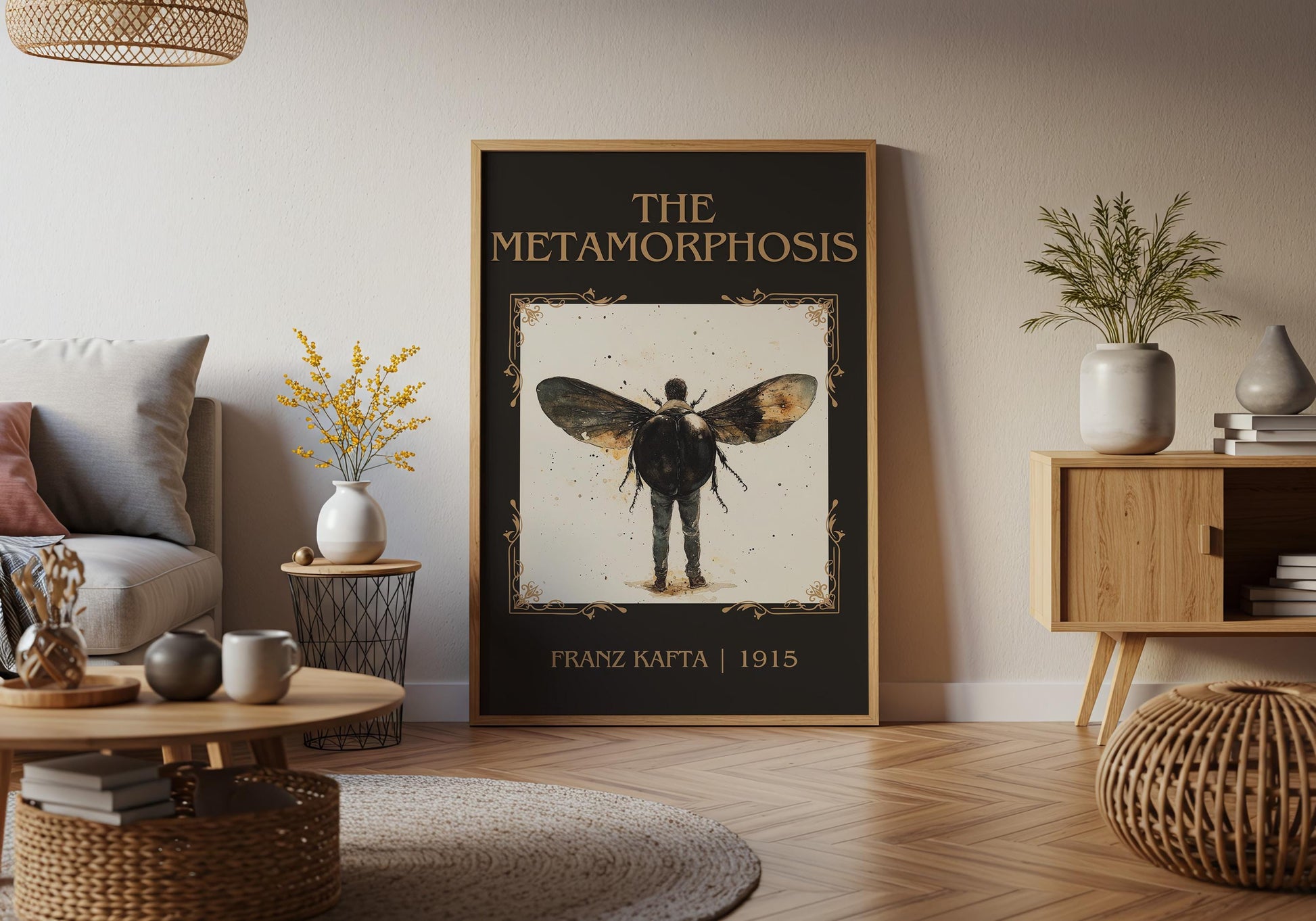 The Metamorphosis by Franz Kafta High Quality Poster Print. Fast, Free Delivery Wall Art. Author & Title Book/Novel Artwork. Minimalist Home