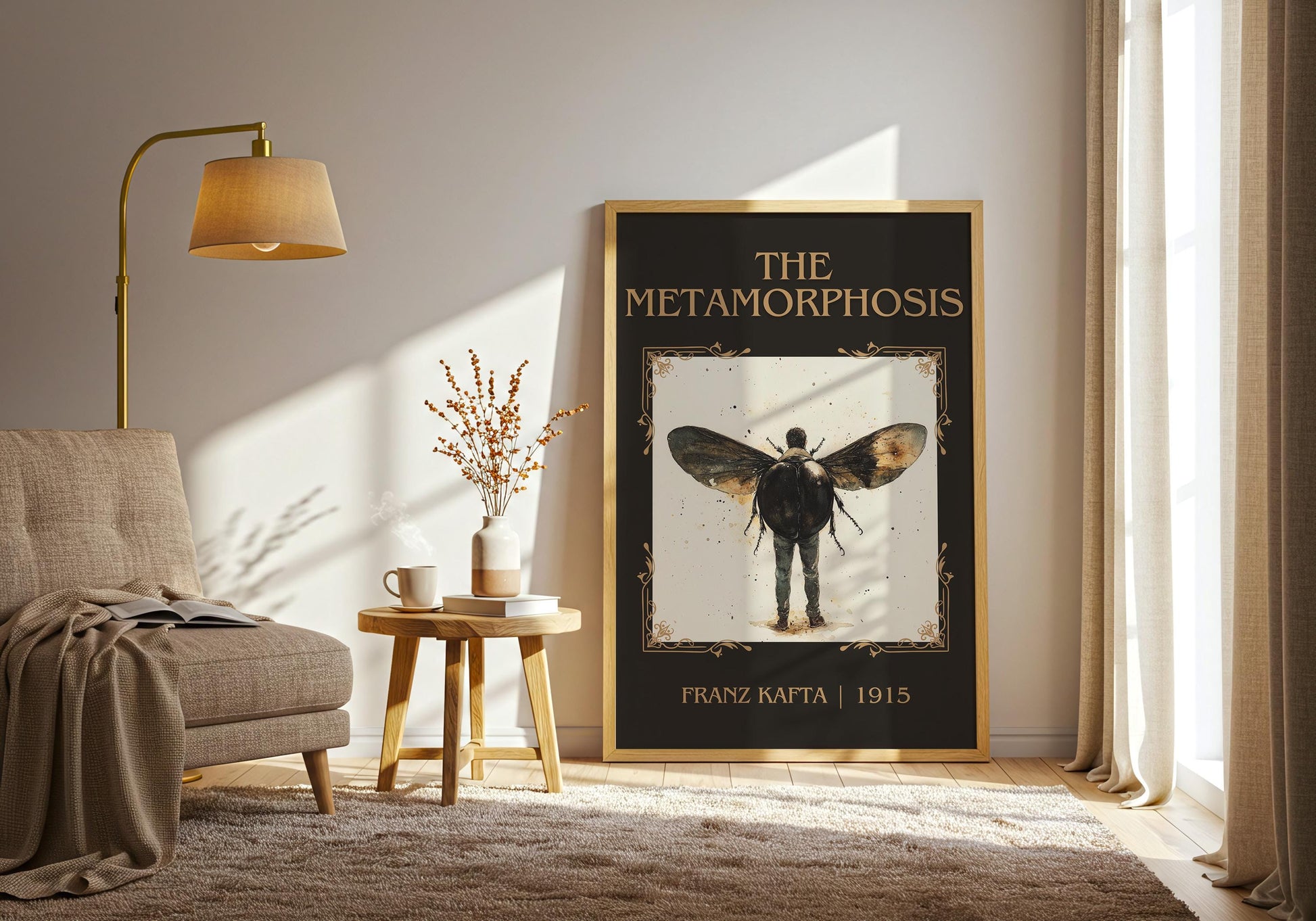 The Metamorphosis by Franz Kafta High Quality Poster Print. Fast, Free Delivery Wall Art. Author & Title Book/Novel Artwork. Minimalist Home