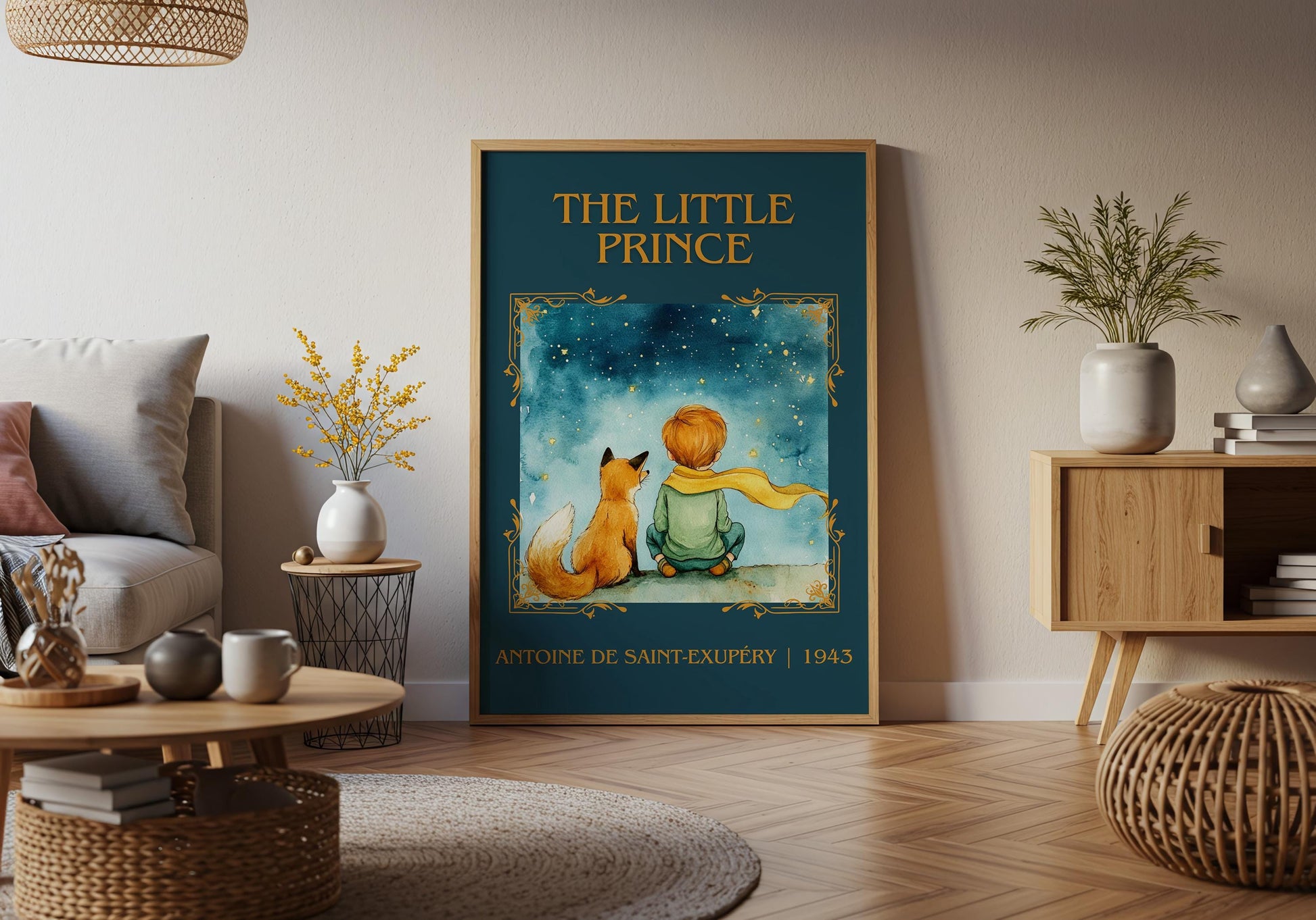 The Little Prince by Antoine de Saint-Exupery High Quality Poster Print. Fast Delivery Wall Art.Title,Author Book/Novel Artwork. Minimalist