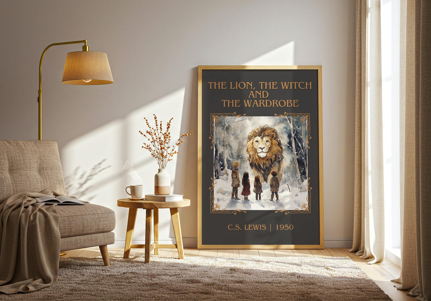 The Lion, The Witch and The Wardrobe by C.S.LEWIS High Quality Poster Print.Wall Art. Title,Author Book/Novel Artwork.Minimalist Clean Print