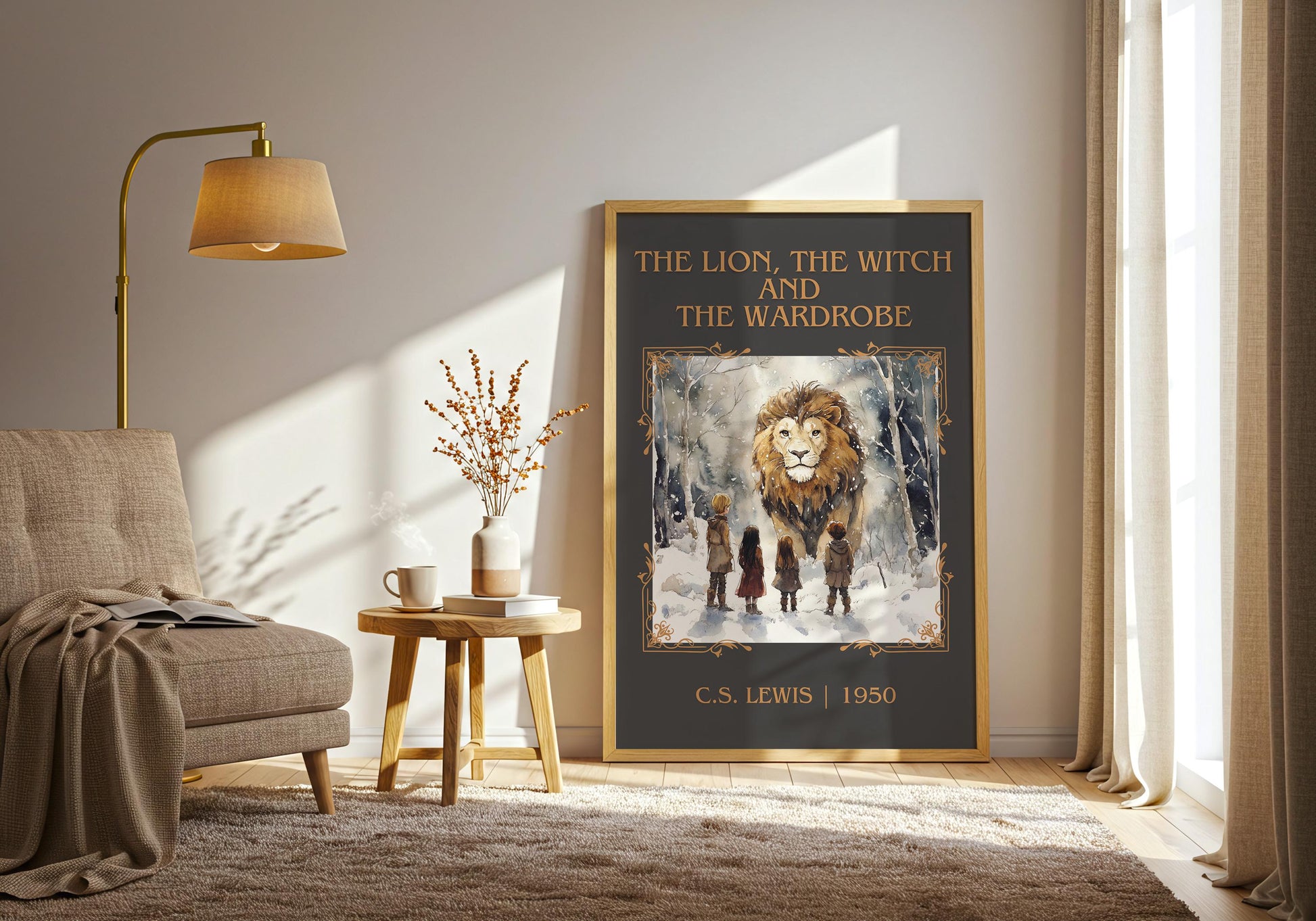The Lion, The Witch and The Wardrobe by C.S.LEWIS High Quality Poster Print.Wall Art. Title,Author Book/Novel Artwork.Minimalist Clean Print