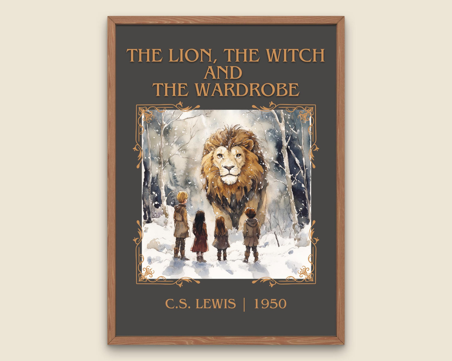 The Lion, The Witch and The Wardrobe by C.S.LEWIS High Quality Poster Print.Wall Art. Title,Author Book/Novel Artwork.Minimalist Clean Print