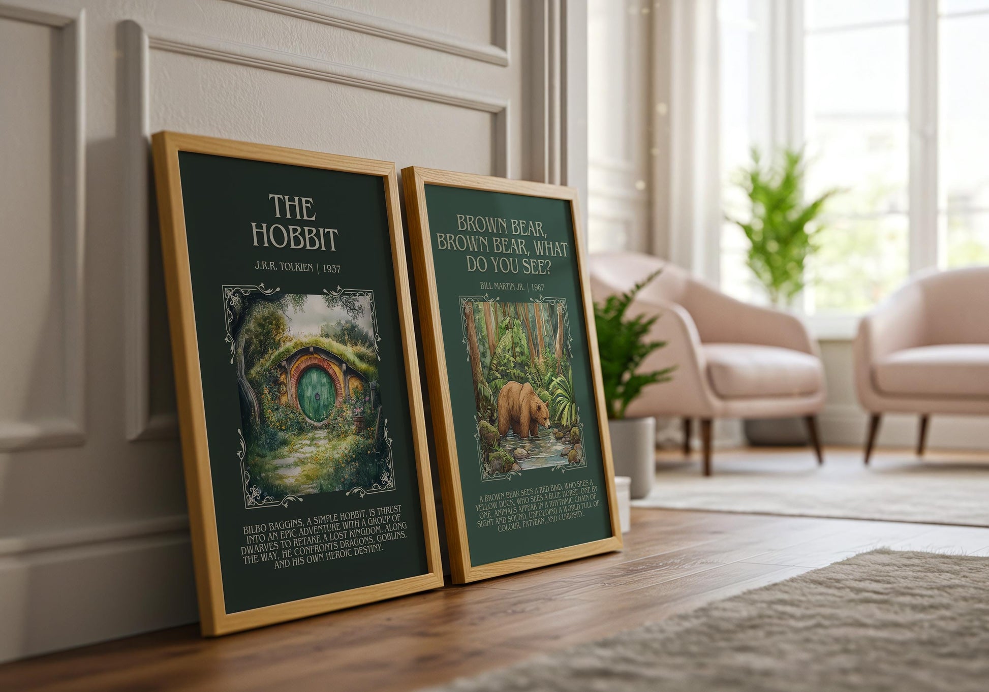Brown Bear, Brown Bear, What Do You See? By Bill Martin Jr Descriptive, High Quality Poster. Author and Blurb Book Wall Art. Free Delivery