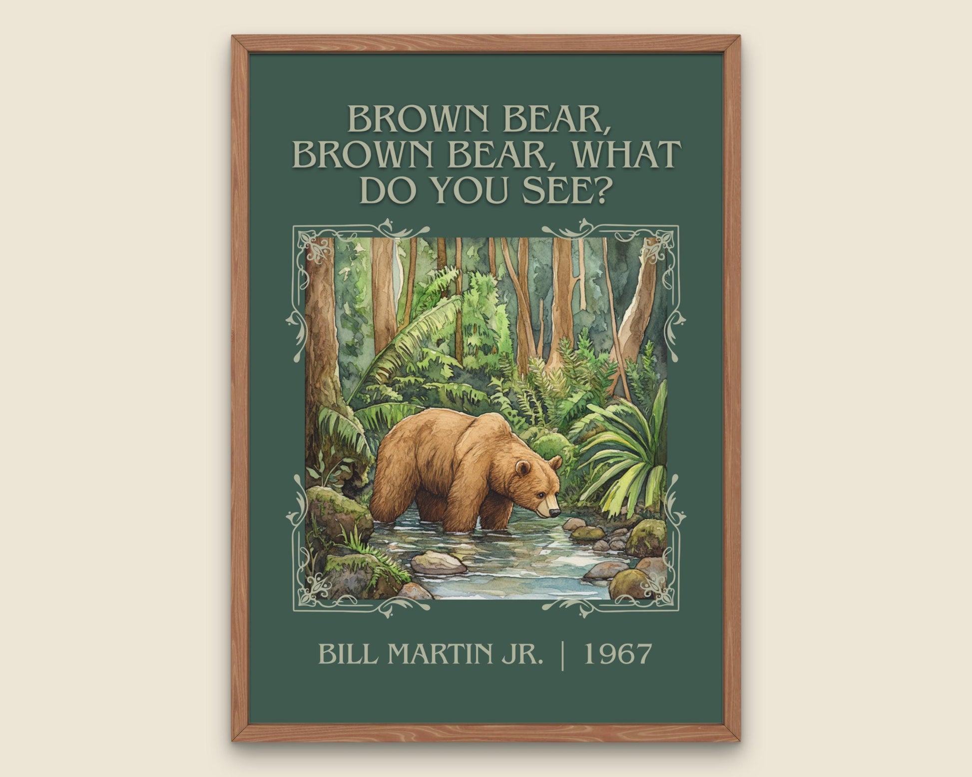 Brown Bear Brown Bear What Do You See? by Bill Martin Jr. High Quality Poster Print. Free Delivery Wall Art Author Book / Novel Artwork Gift