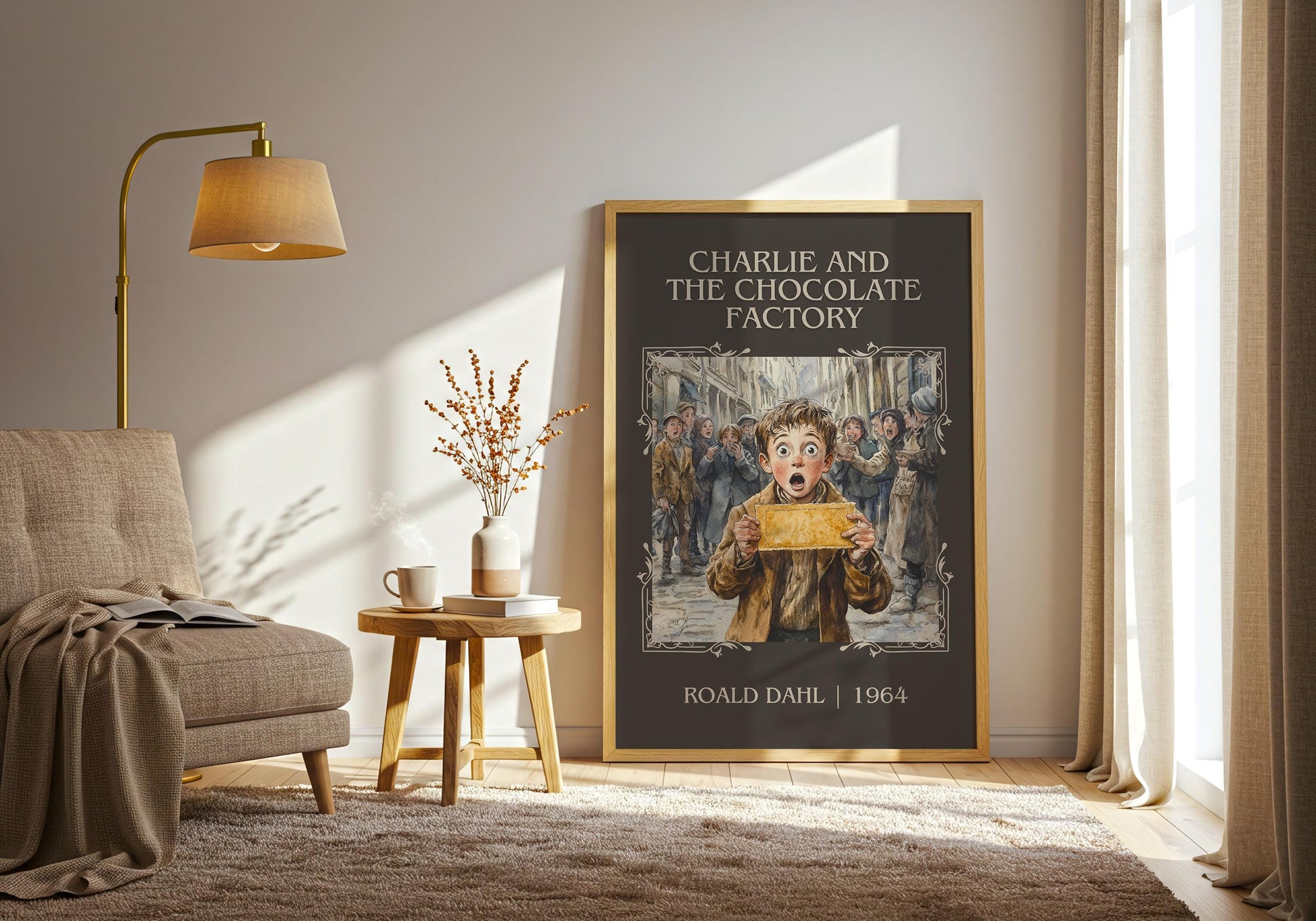 Charlie and The Chocolate Factory by Roald Dahl High Quality Poster Print. Free Delivery Wall Art. Author Book / Novel Artwork Gift Present