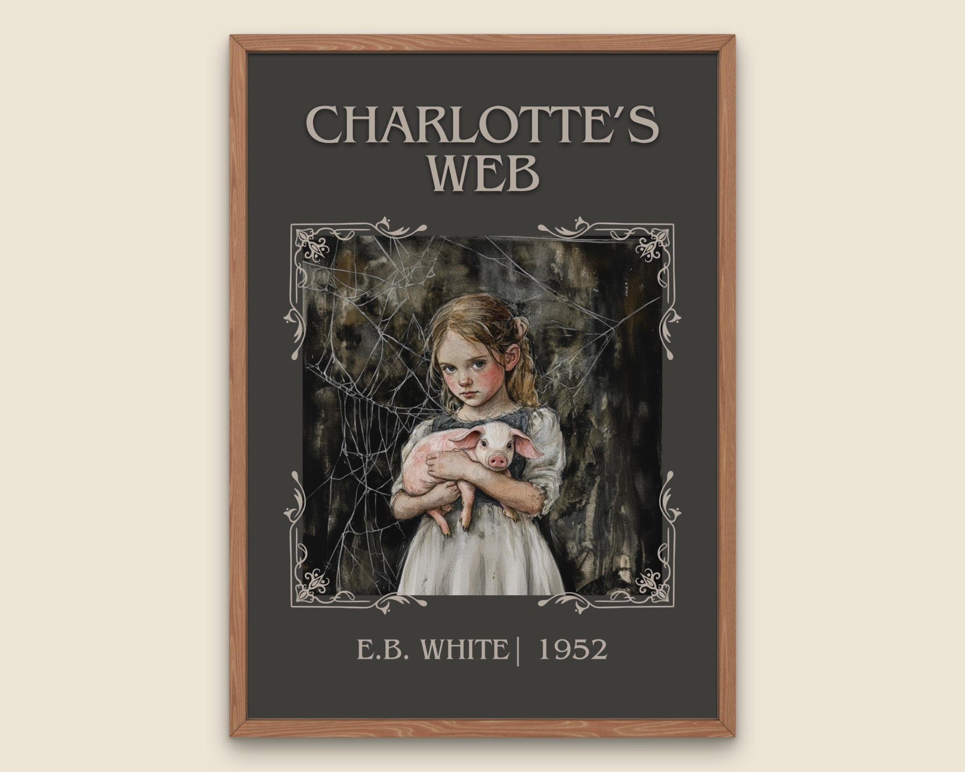 Charlotte's Web by E. B. White High Quality Poster Print. Free Delivery Wall Art. Author and Blurb Book / Novel Artwork Gift Present Story