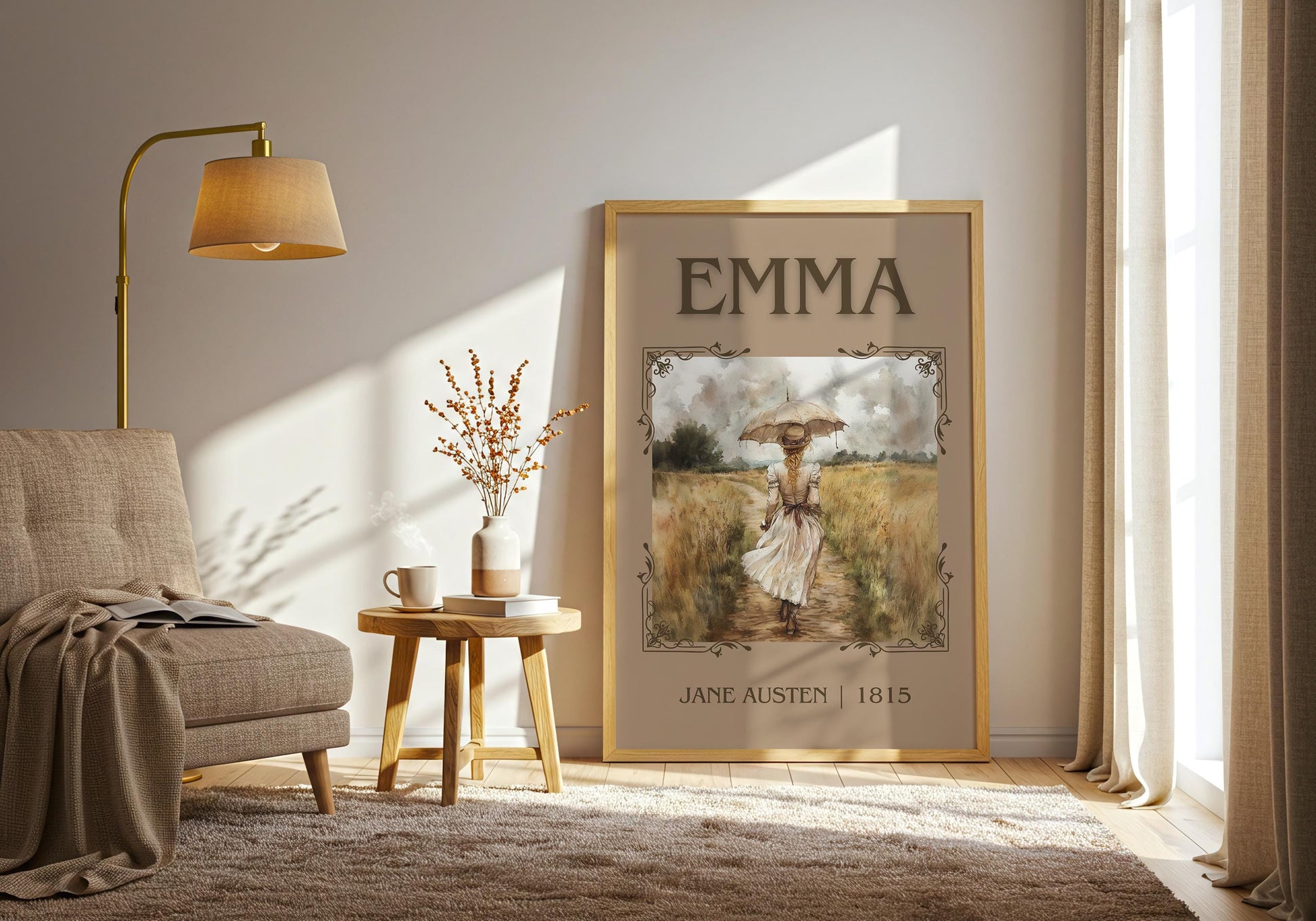 Emma by Jane Austen High Quality Poster Print. Free Delivery Wall Art. Author and Blurb Book / Novel Artwork Decor Gift Present Minimalist