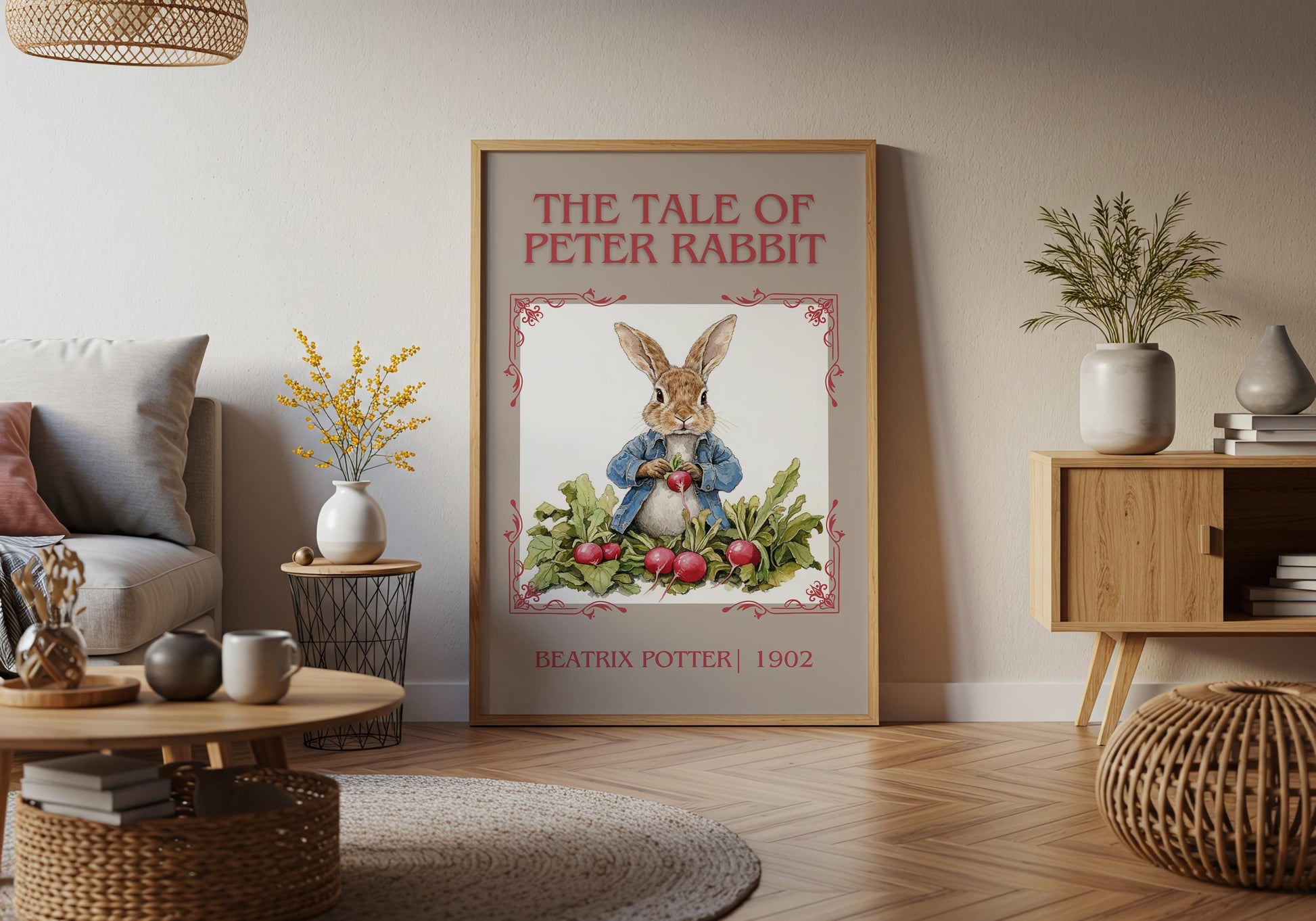 The Tale Of Peter Rabbit by Beatrix Potter High Quality Poster Print. Free Delivery Wall Art. Author and Blurb Book/Novel Minimalist Art