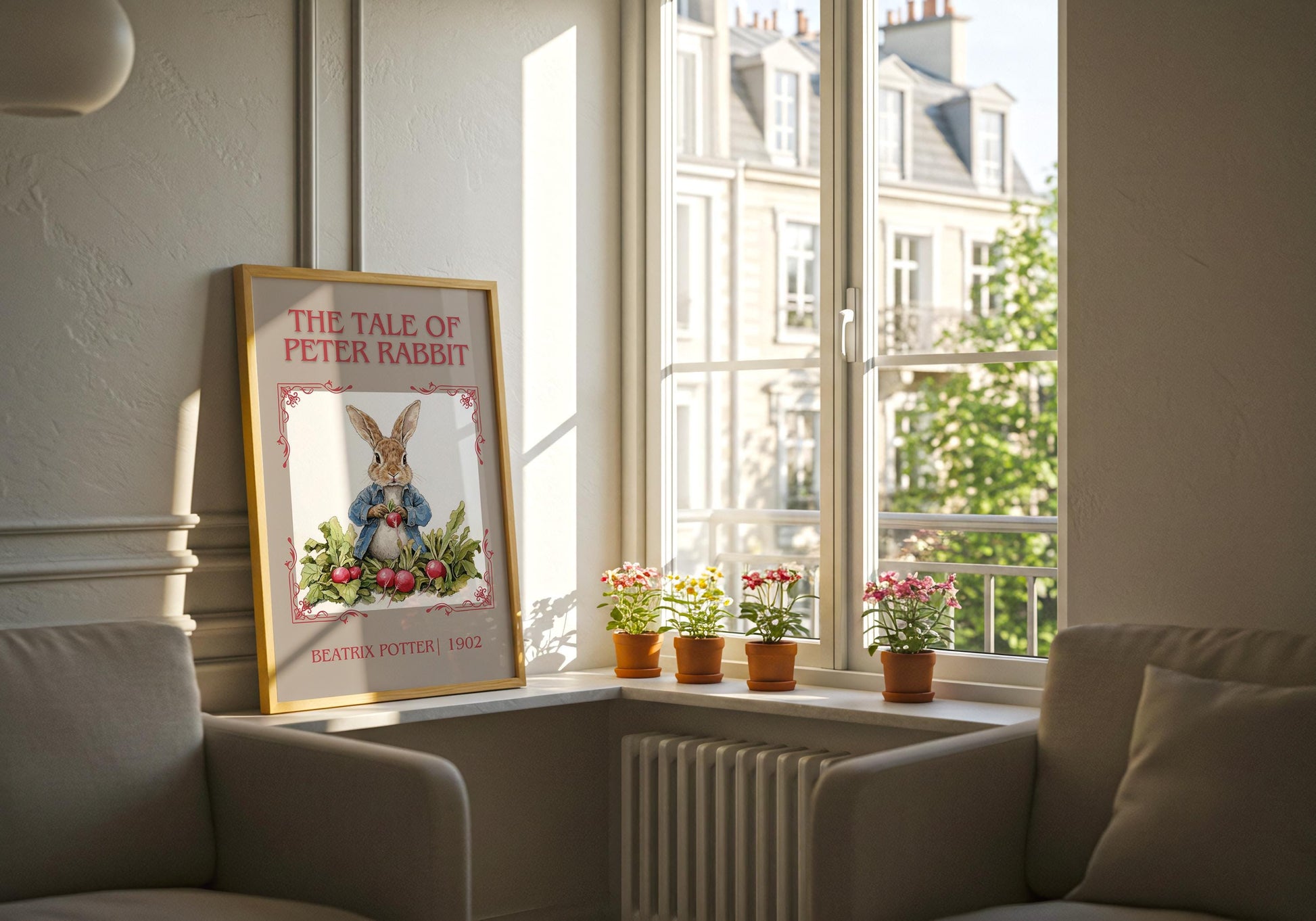 The Tale Of Peter Rabbit by Beatrix Potter High Quality Poster Print. Free Delivery Wall Art. Author and Blurb Book/Novel Minimalist Art