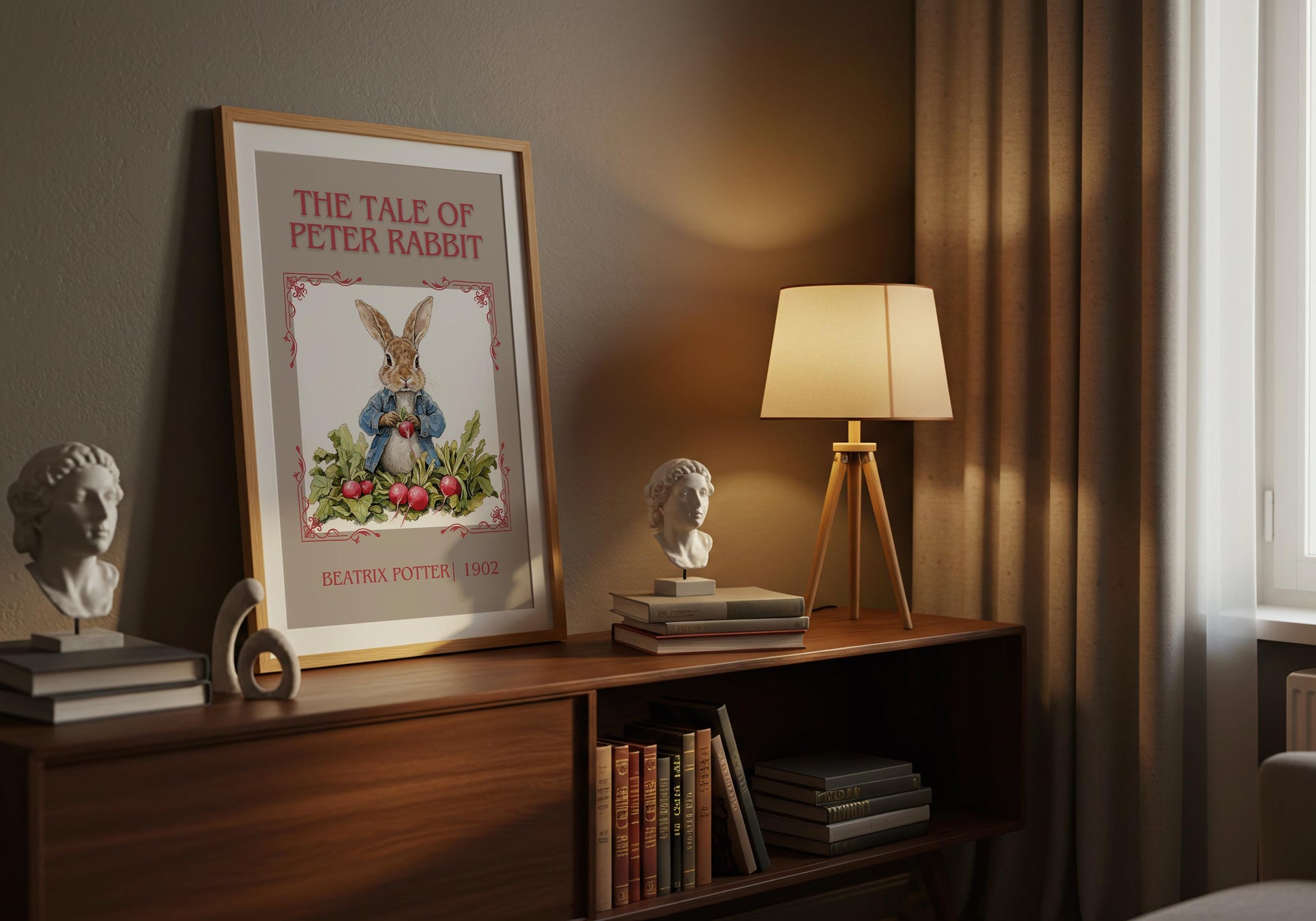 The Tale Of Peter Rabbit by Beatrix Potter High Quality Poster Print. Free Delivery Wall Art. Author and Blurb Book/Novel Minimalist Art