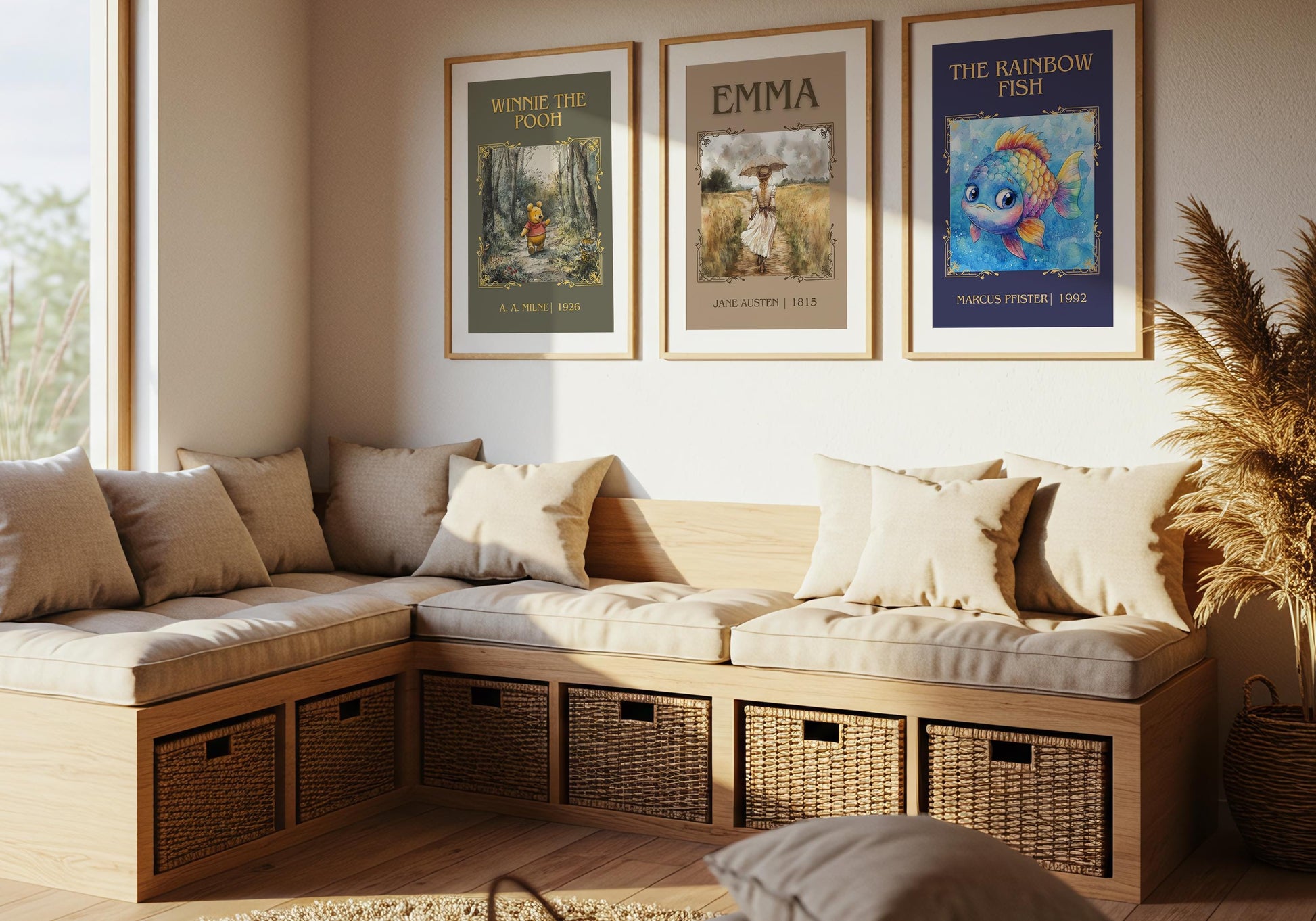 The Rainbow Fish by Marcus Pfister High Quality Poster Print. Free Delivery Wall Art. Author and Blurb Book / Novel Minimalist Art.Kids Gift