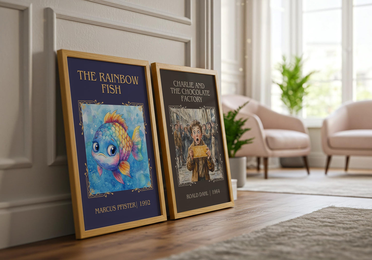 The Rainbow Fish by Marcus Pfister High Quality Poster Print. Free Delivery Wall Art. Author and Blurb Book / Novel Minimalist Art.Kids Gift