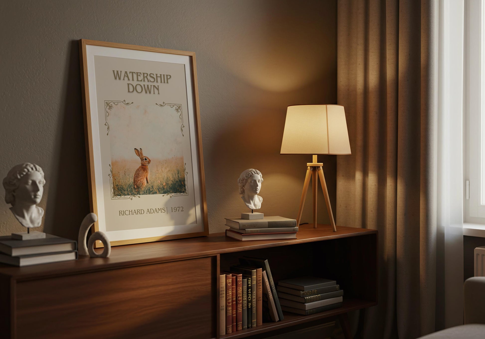 Watership Down by Richard Adams High Quality Poster Print. Free Delivery Wall Art. Author and Blurb Book / Novel Minimalist Art.Kids Gift