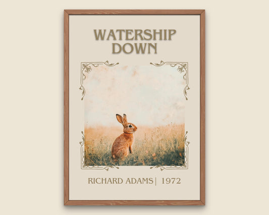 Watership Down by Richard Adams High Quality Poster Print. Free Delivery Wall Art. Author and Blurb Book / Novel Minimalist Art.Kids Gift