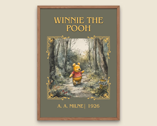 Winnie the Pooh by A.A. Milne High Quality Poster Print. Free Delivery Wall Art. Author and Blurb Book / Novel Minimalist Art.Kids Gift
